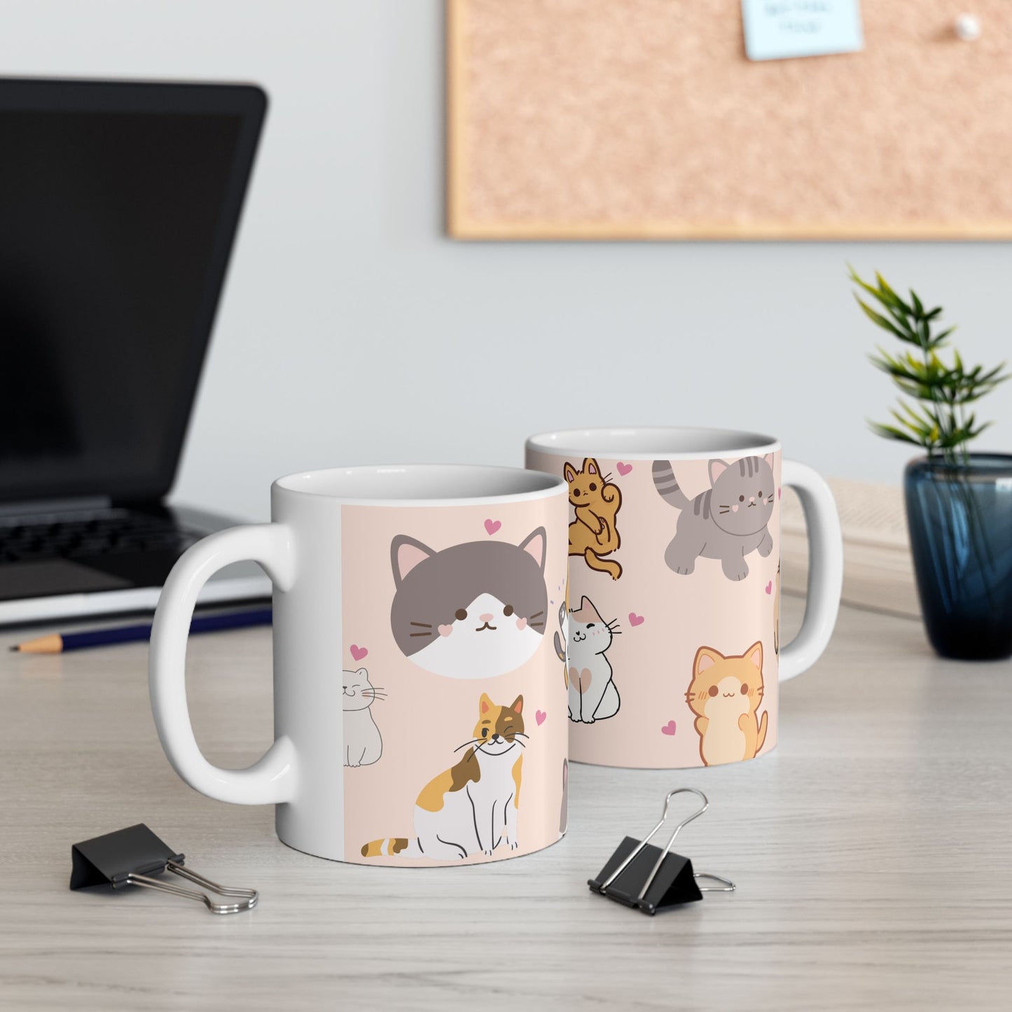Cute Cat Lover Ceramic Mug - Adorable Animal Design for Coffee & Tea