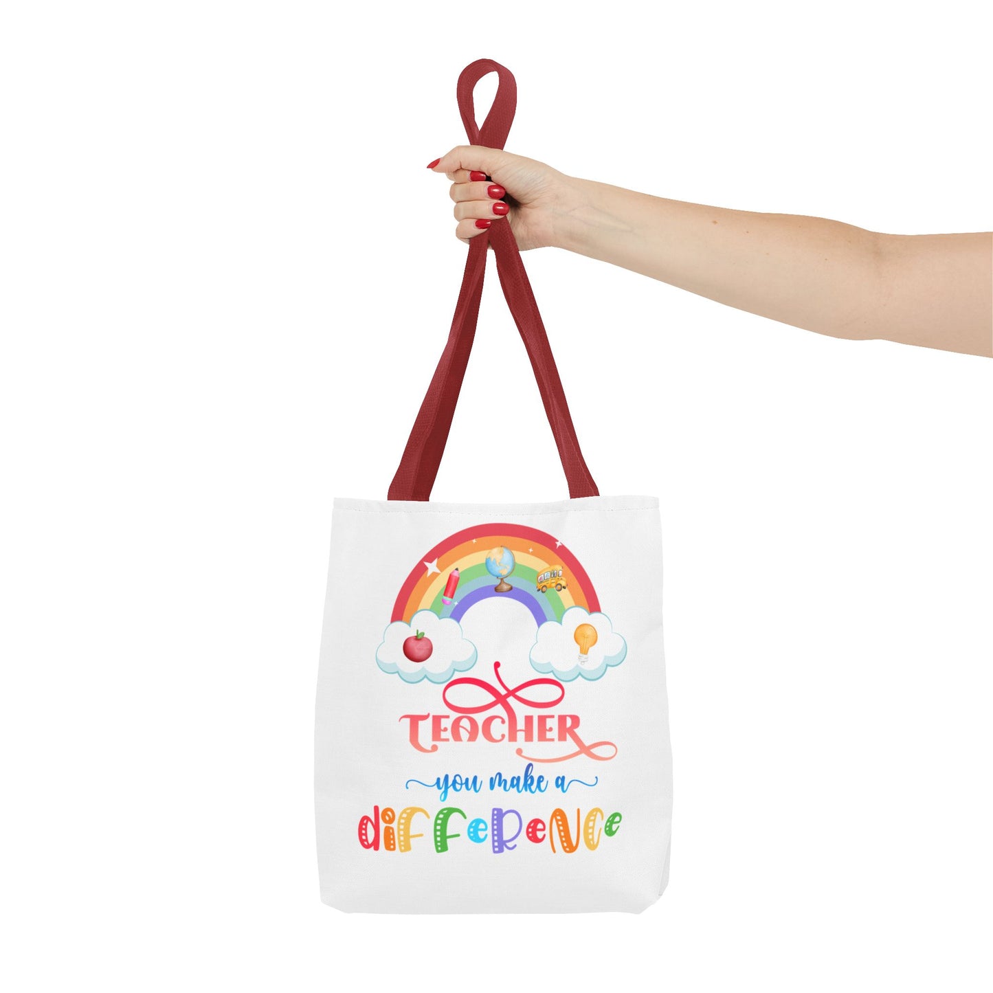 Teacher Appreciation Tote Bag, Inspirational Gift for Educators, Rainbow Design, School Bag, End of Year Present, Birthday Gift