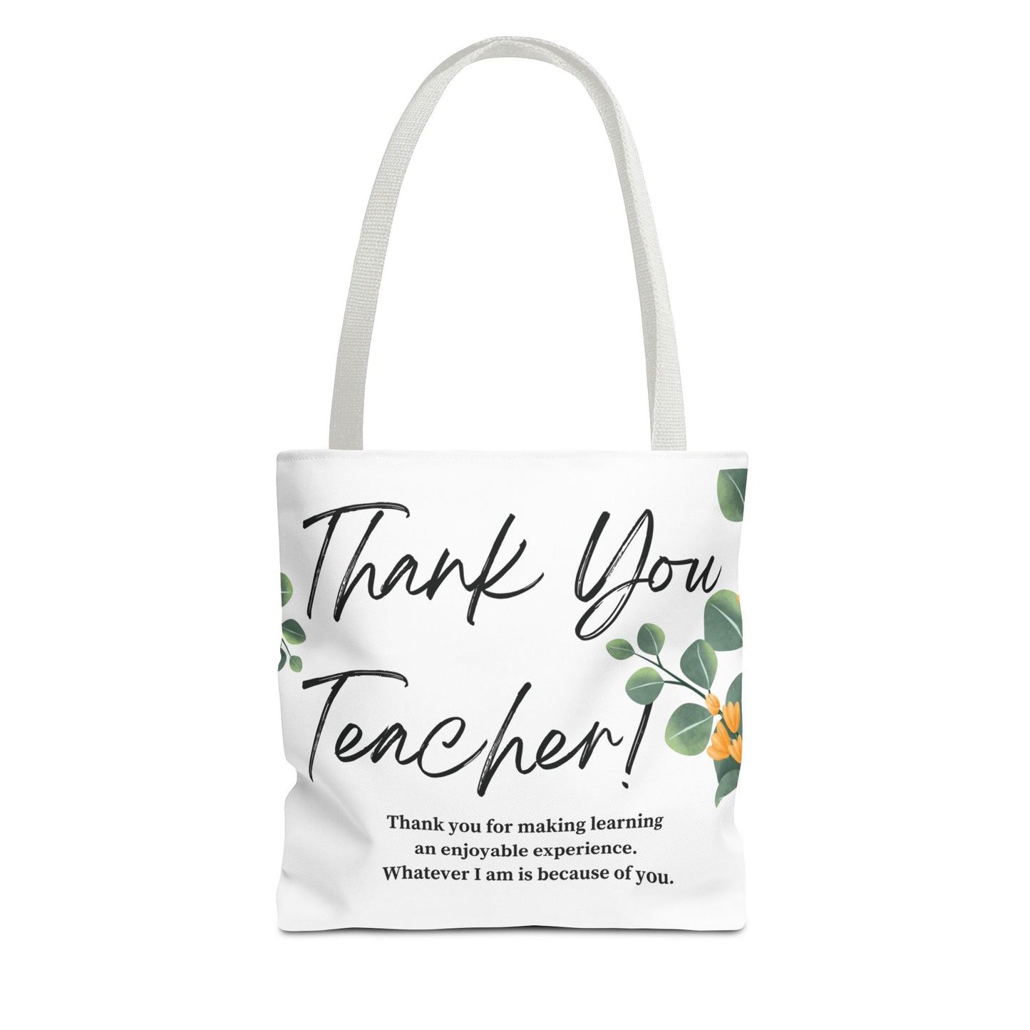 Thank You Teacher Tote Bag | Floral AOP Design | Appreciation Gift | Back to School | Teacher's Day | Eco-Friendly Carryall