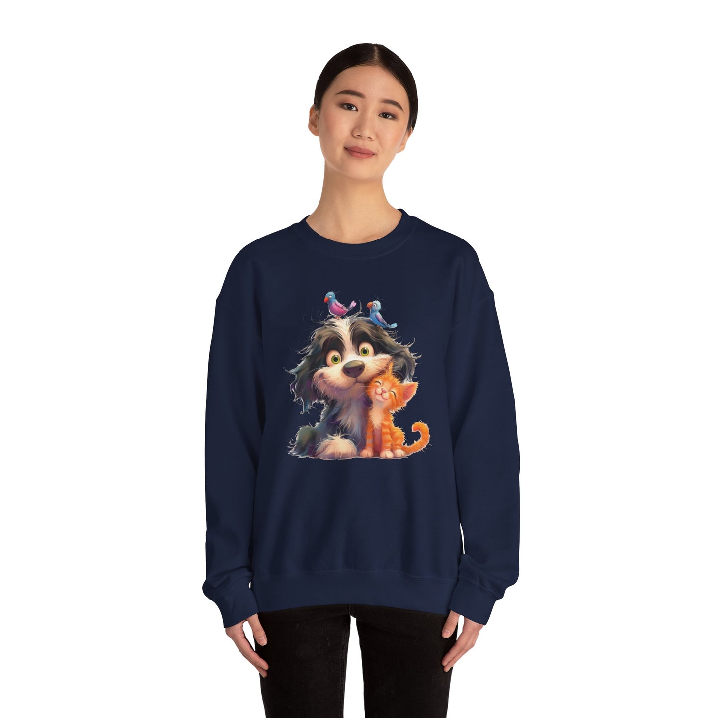 Cozy Pet Lovers Sweatshirt, Cute Animal Crewneck, Gift for Cat Dog Mom, Funny Pet Sweatshirt, Relaxed Fit Unisex Top