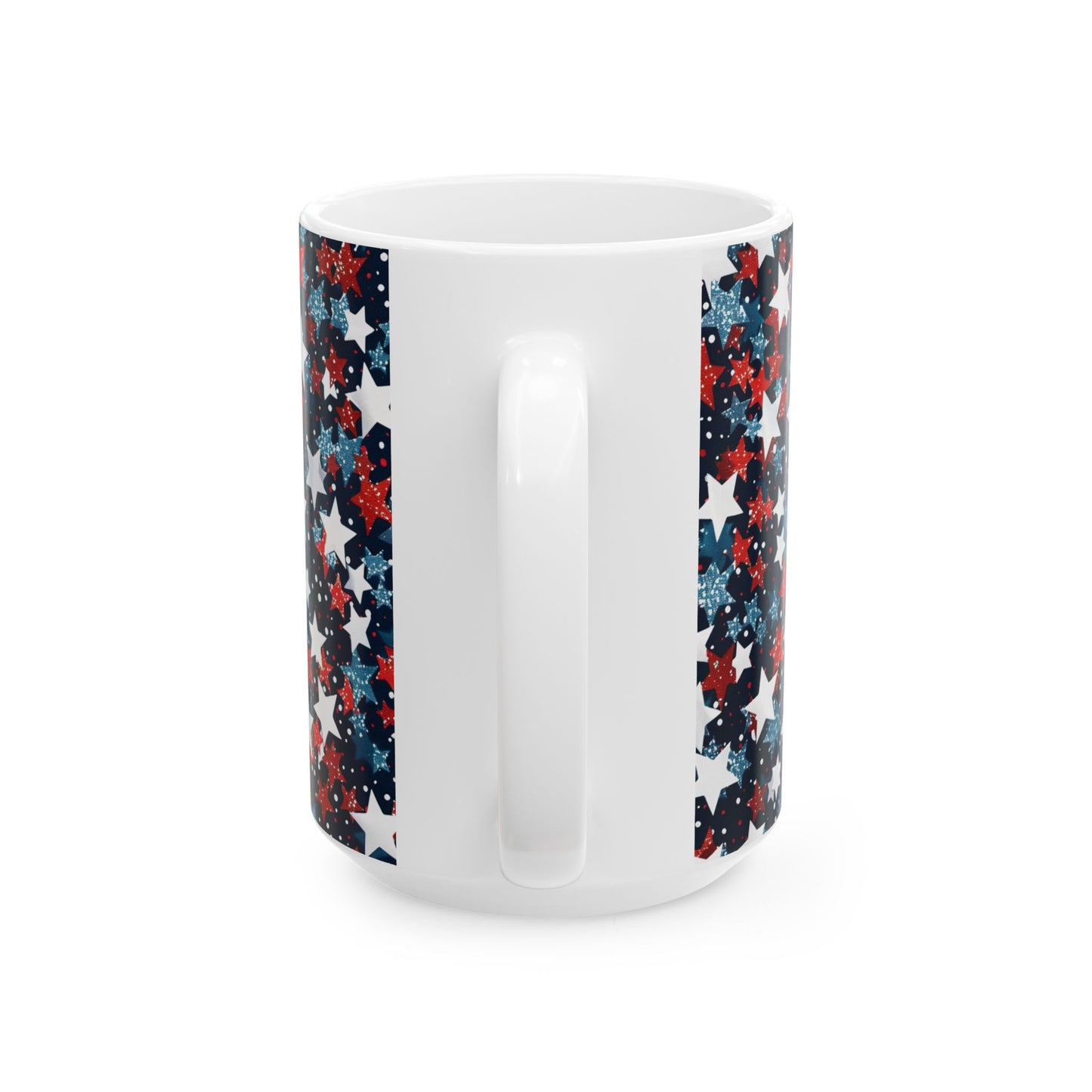 Patriotic Star Ceramic Mug, Coffee Cup, Tea Mug, Gifts for Her, Independence Day, American Flag Inspired