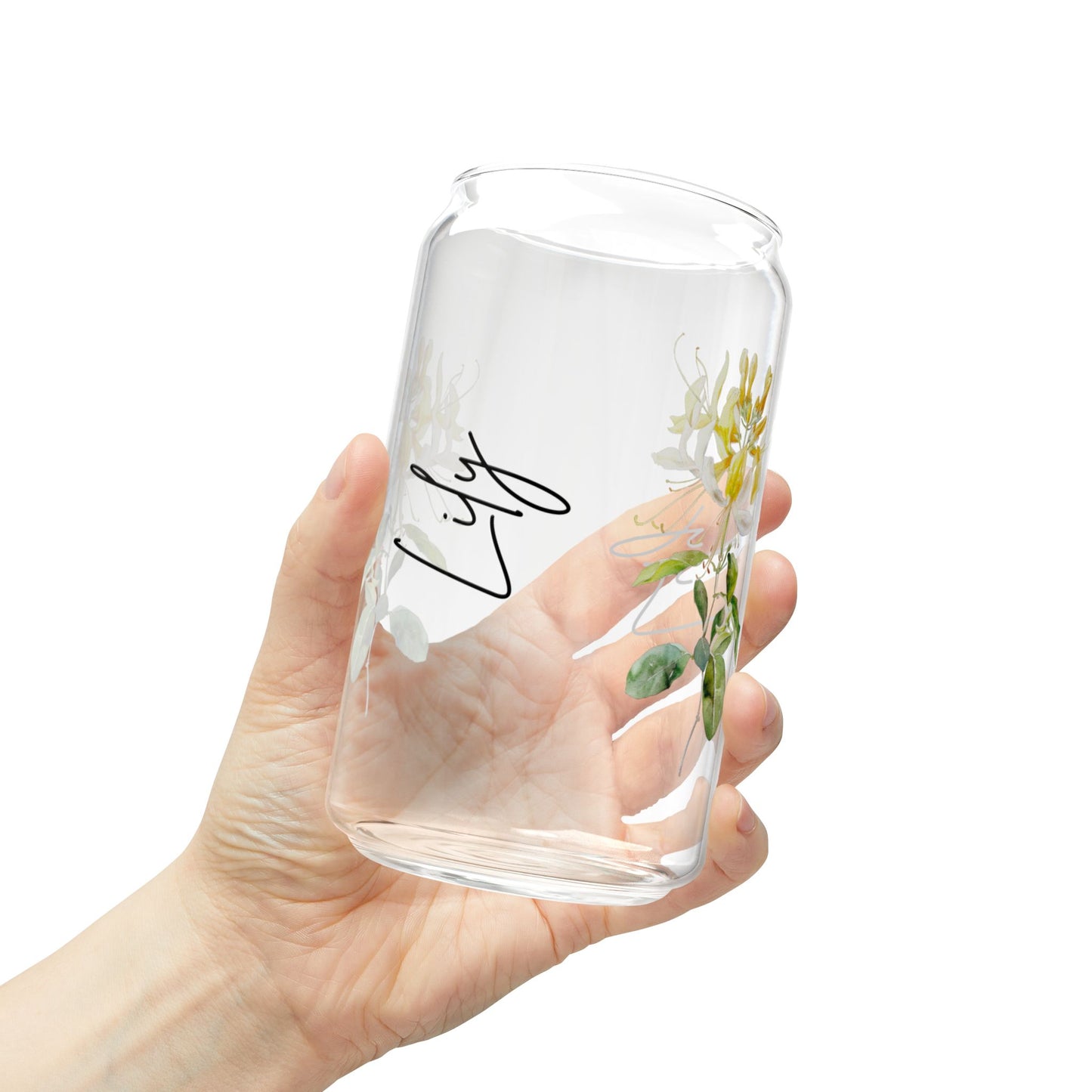 Floral Sipper Glass, 16oz - Perfect for Summer Parties, Personalized Gift, Eco-Friendly Hydration, Wedding Favors, Home Decor