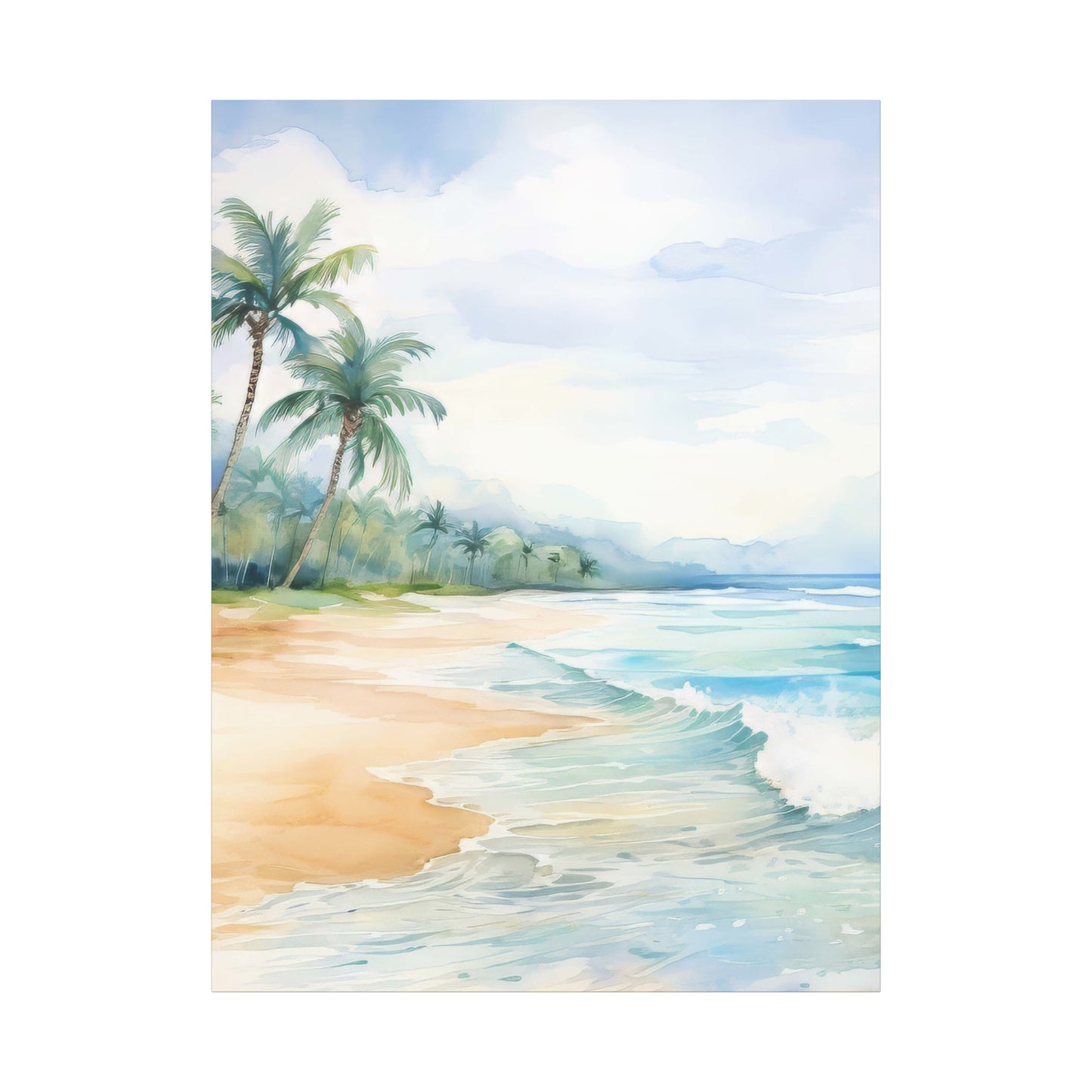 Beach Vibes Wall Art, Coastal Canvas Print, Tropical Decor, Ocean Scene Artwork, Home Decor, Gift for Beach Lovers, Summer Wall Art
