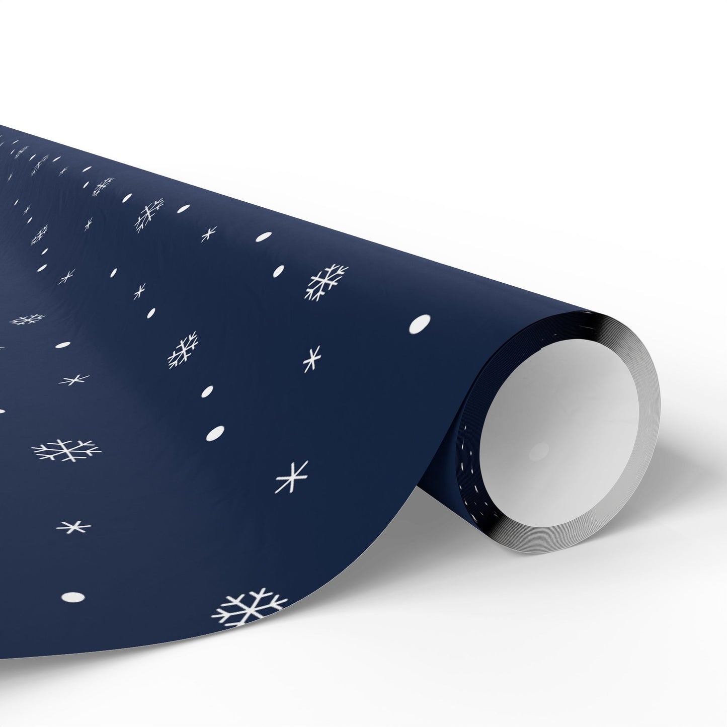 Navy Blue Snowflake Wrapping Paper, Festive Gift Wrap for Holidays, Christmas, Birthday, Winter Celebration, Eco-friendly Decorative Paper