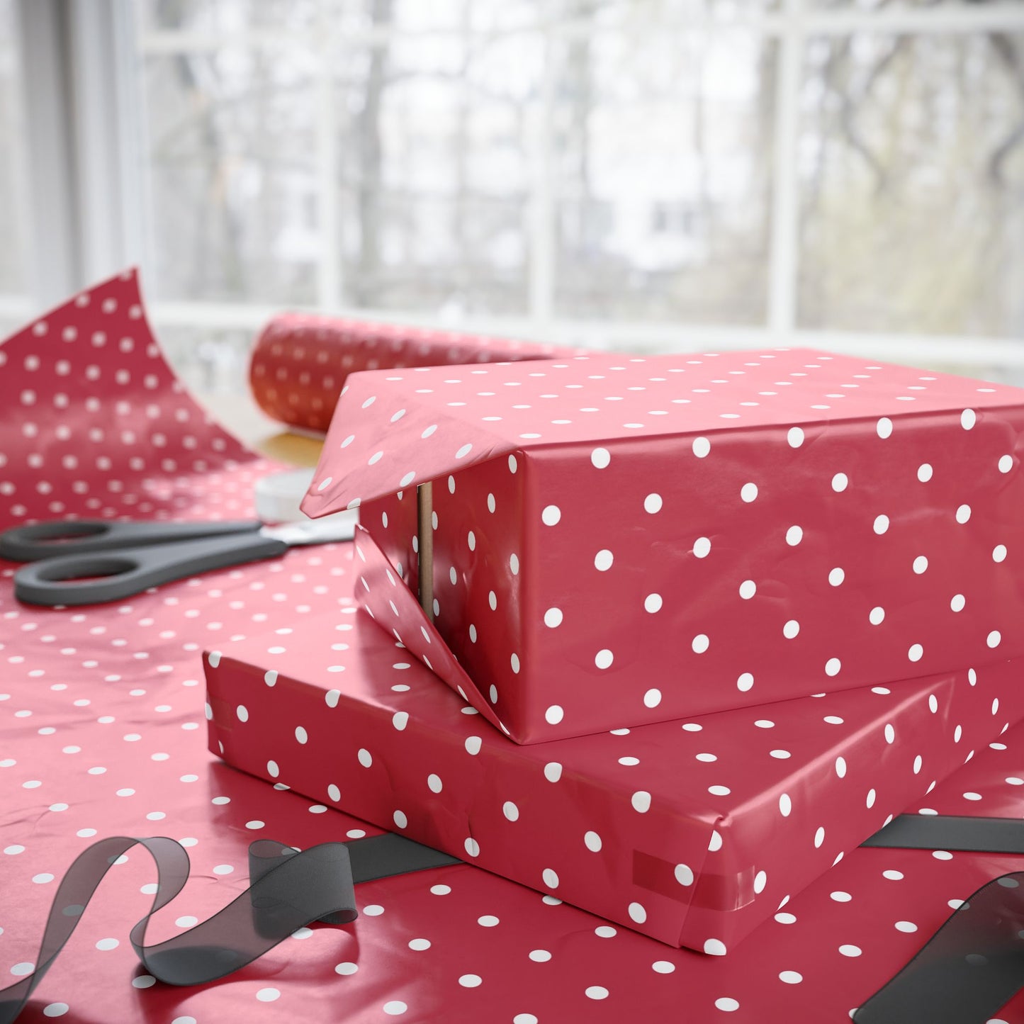 Polka Dot Wrapping Paper Roll - Festive Gift Wrap for Birthdays, Holidays, Weddings, Party Decor, Cute Presents