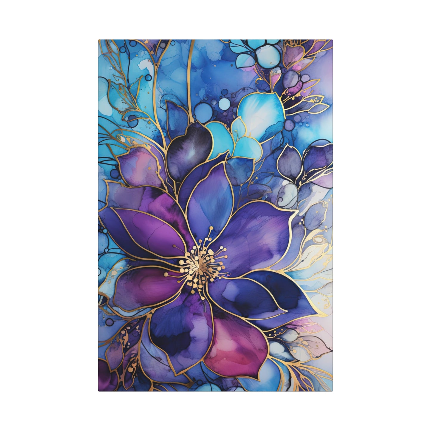 Vibrant Floral Canvas Art Wraps, 1.6" - Boho Decor, Home Wall Art, Gift for Art Lovers, Modern Interior Design, Brighten Up Your Space