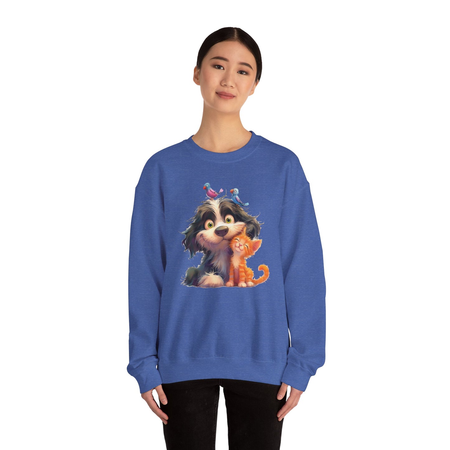 Cozy Pet Lovers Sweatshirt, Cute Animal Crewneck, Gift for Cat Dog Mom, Funny Pet Sweatshirt, Relaxed Fit Unisex Top
