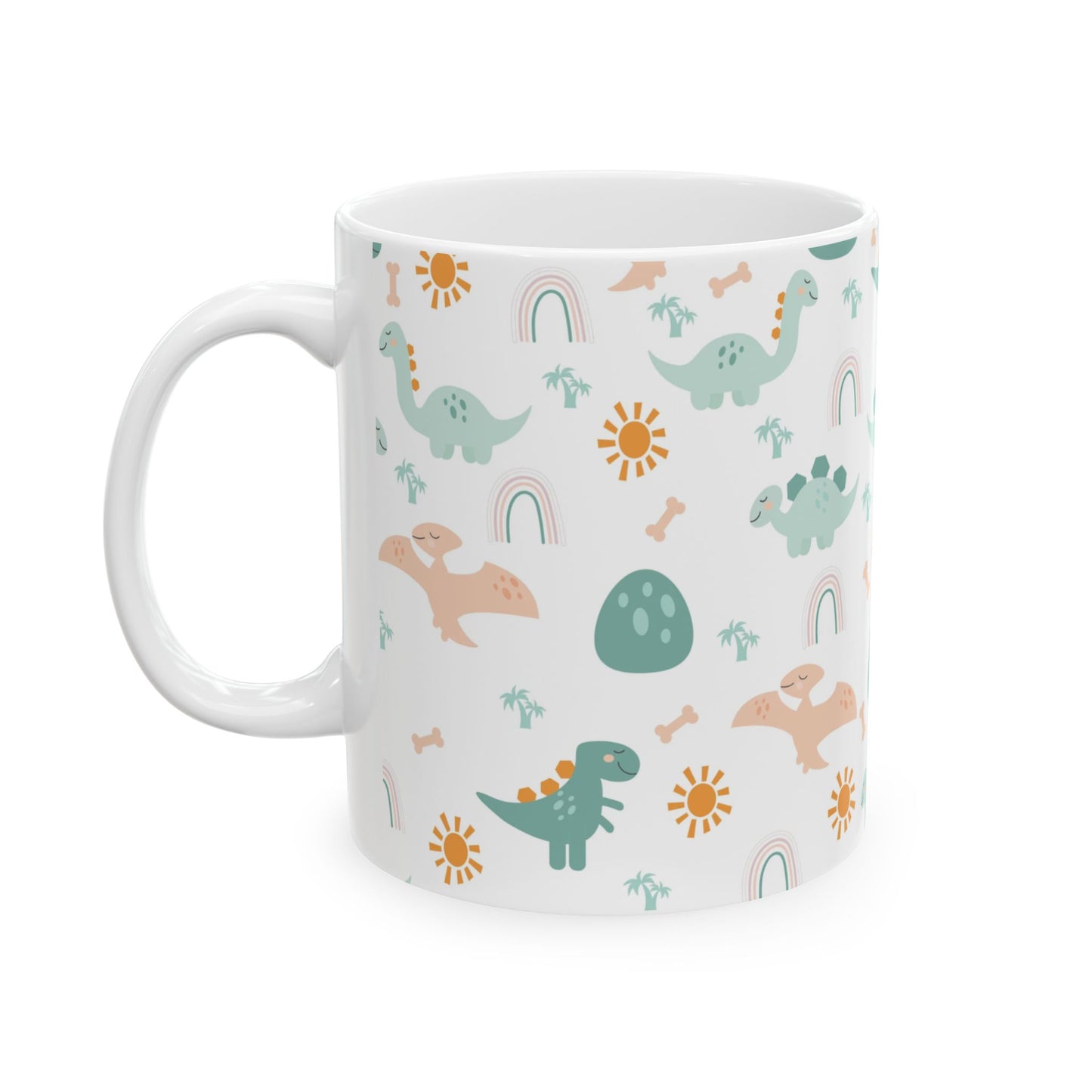 Whimsical Dinosaur Ceramic Mug - Fun Kids Drinkware | 11oz & 15oz