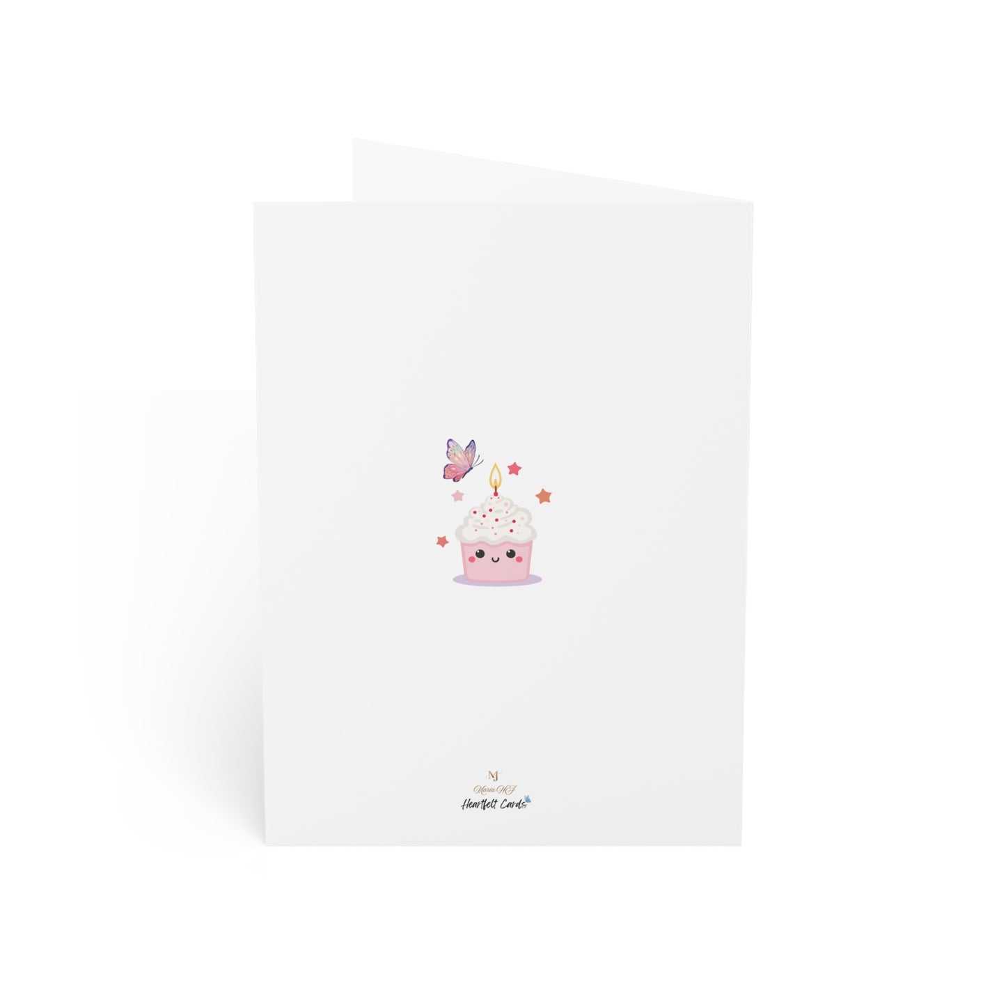 Cute Birthday Greeting Cards Set - 1, 10, 30, or 50pcs with Whimsical Cat and Cupcake Design