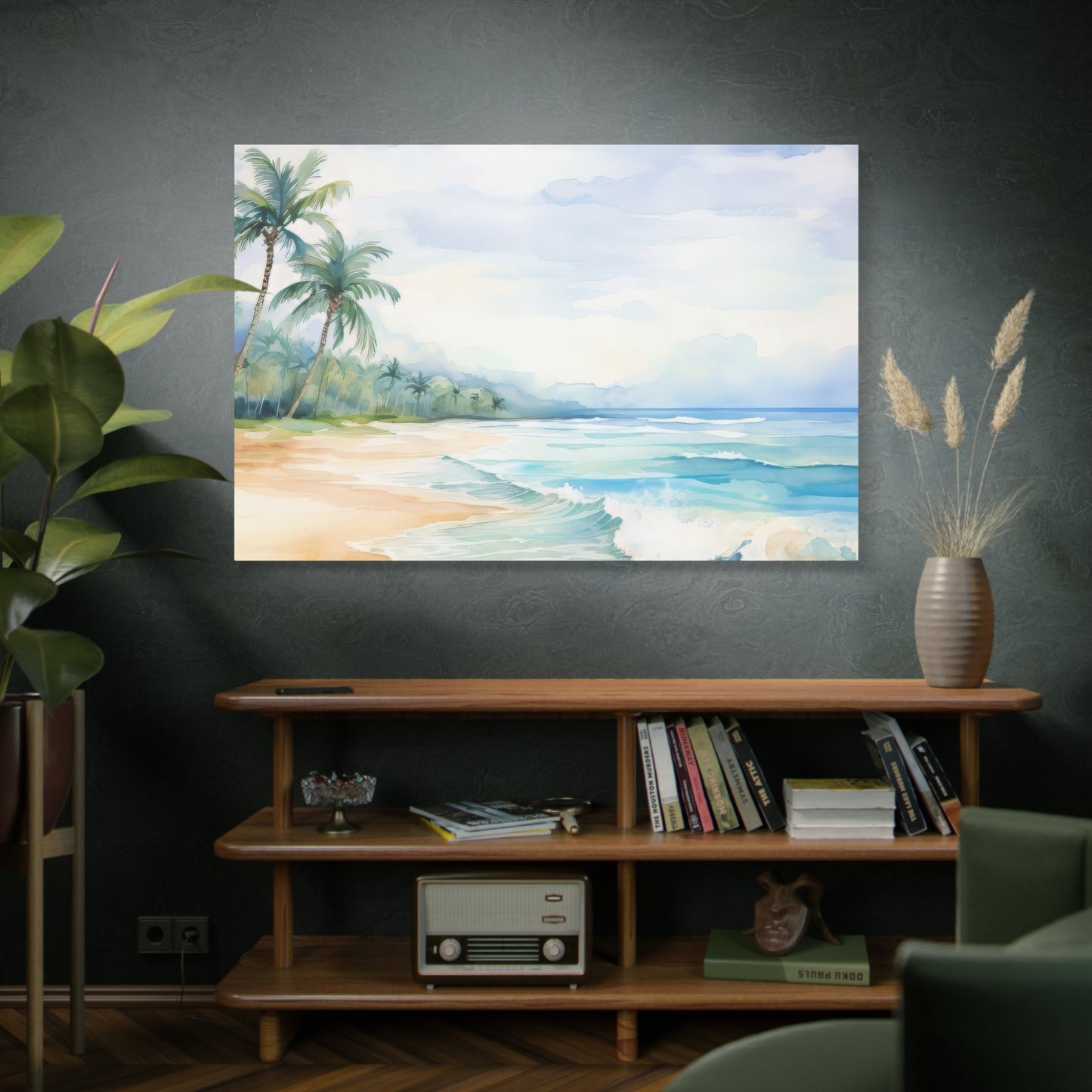 Beach Vibes Wall Art, Coastal Canvas Print, Tropical Decor, Ocean Scene Artwork, Home Decor, Gift for Beach Lovers, Summer Wall Art