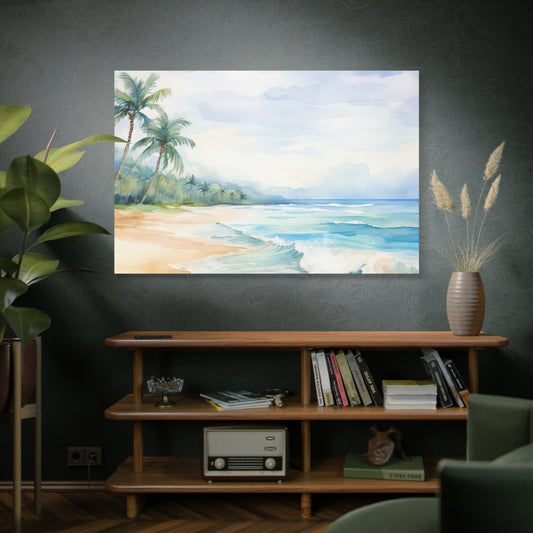 Beach Vibes Wall Art, Coastal Canvas Print, Tropical Decor, Ocean Scene Artwork, Home Decor, Gift for Beach Lovers, Summer Wall Art
