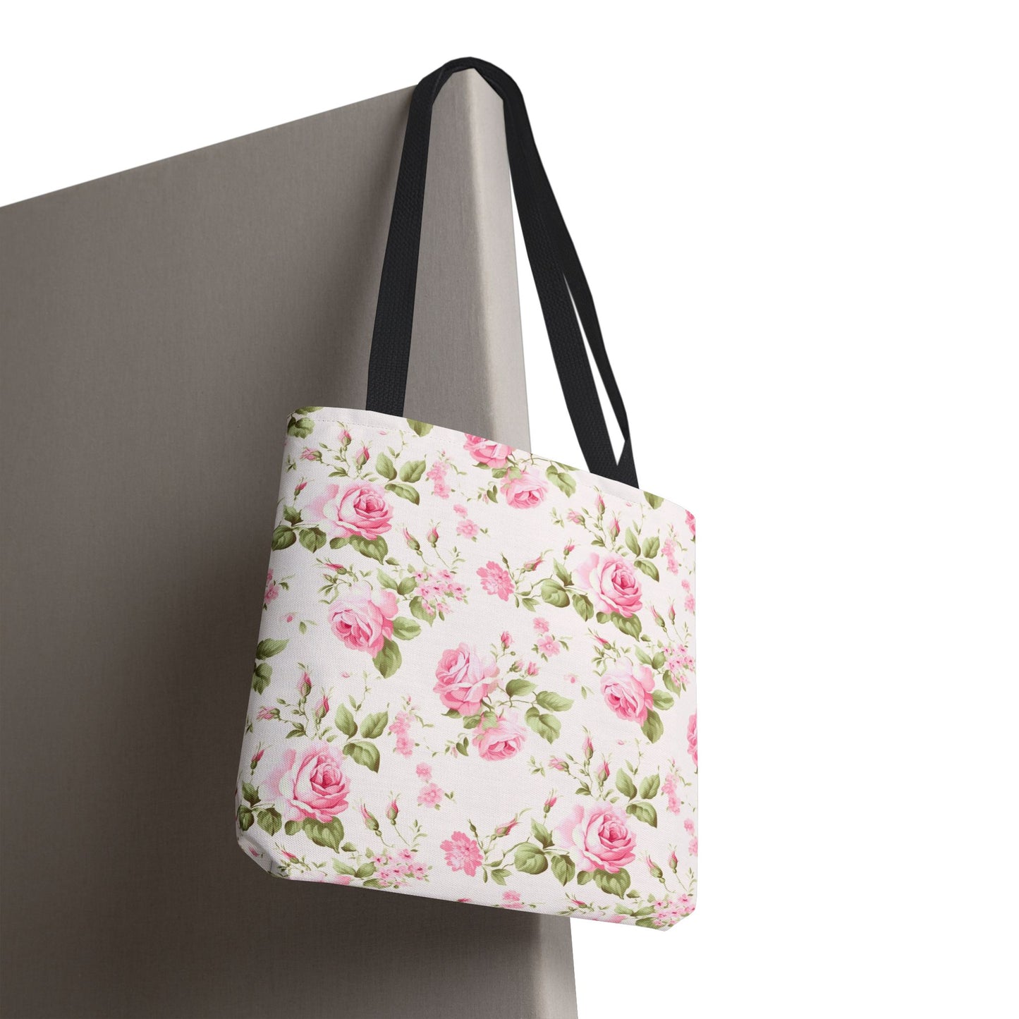 Floral Tote Bag, Rose Pattern Shoulder Bag, Stylish Eco-Friendly Shopper, Gift for Her, Spring Summer Accessory