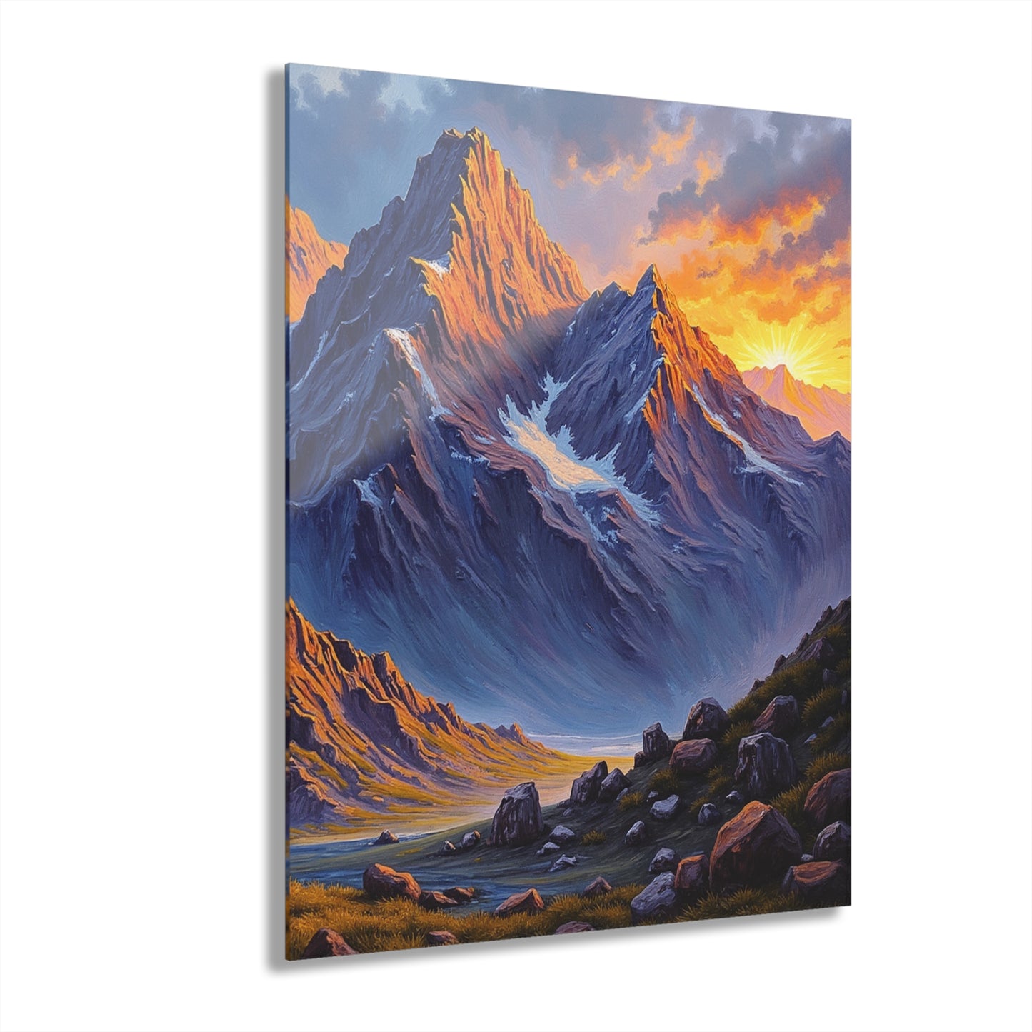 Nature-Inspired Acrylic Print Wall Art, Mountain Landscape Decor, Home Office Artwork, Gift for Nature Lovers, Scenic Decor