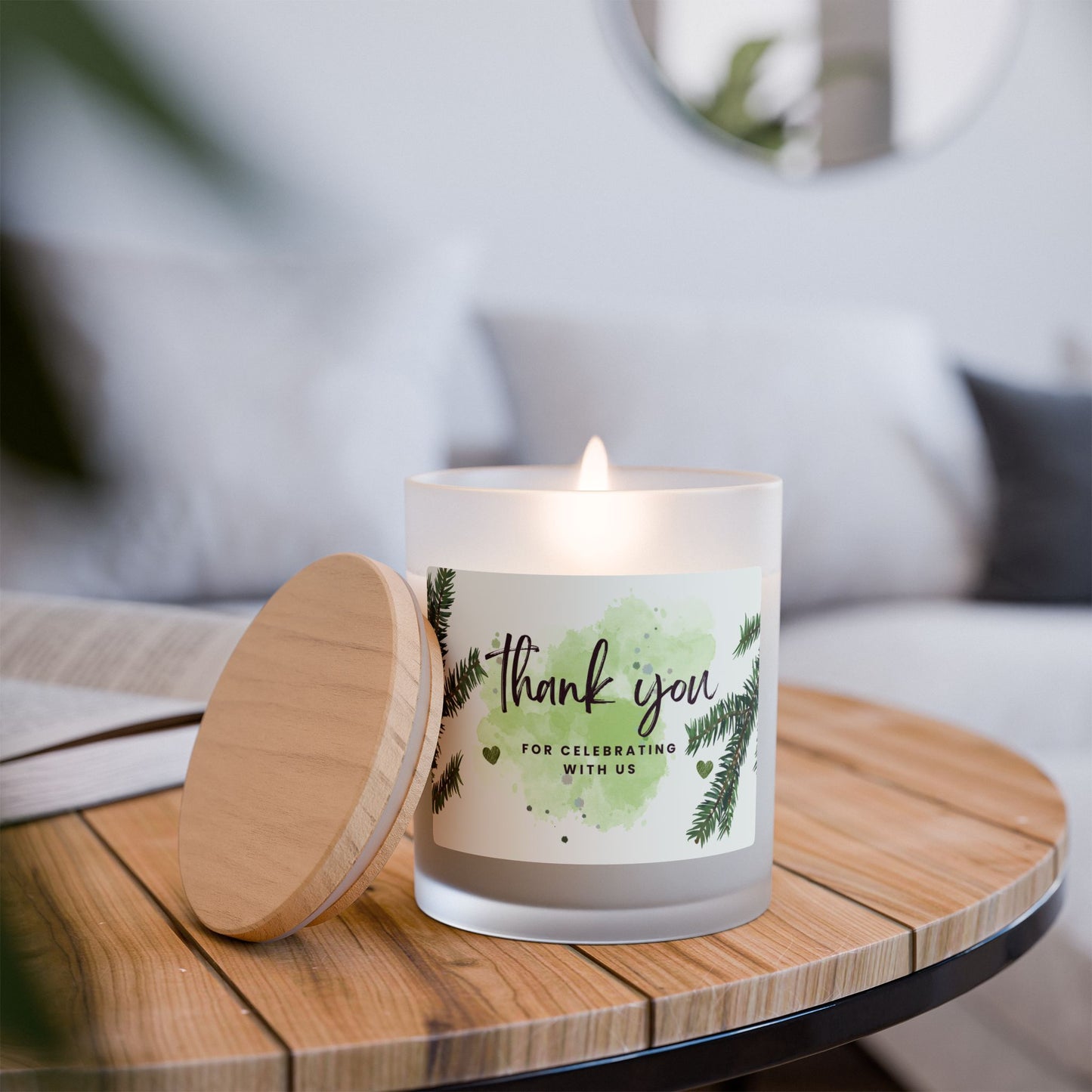 Personalized Thank You Candle - Frosted Glass 11oz