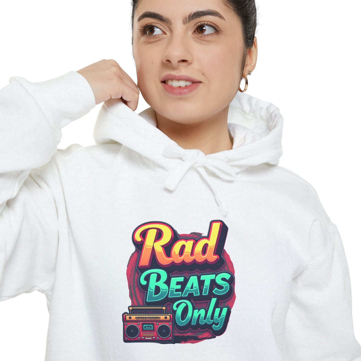 Rad Beats Unisex Hoodie, Music Lover Gift, Fun Retro Apparel, Unique Streetwear, Perfect for Casual Outfits