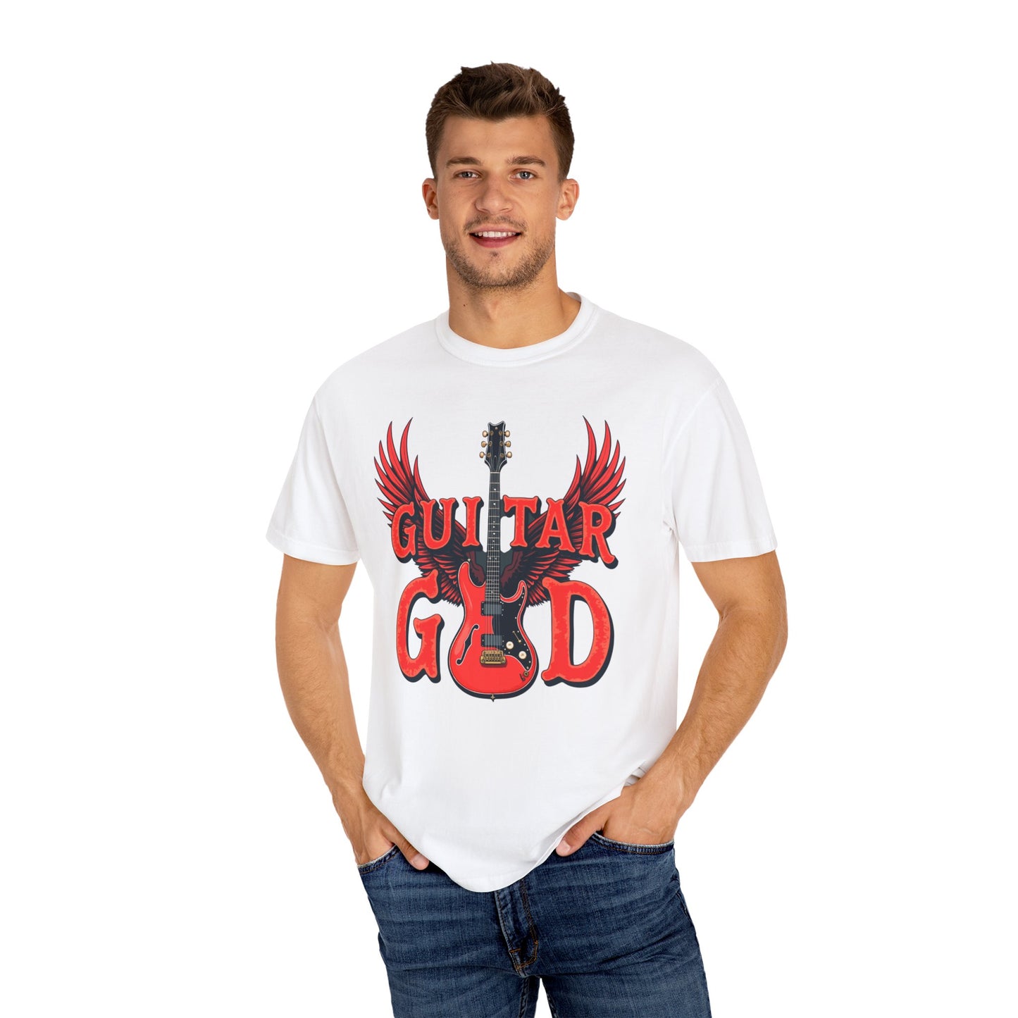 Guitar God T-Shirt, Music Lover Gift, Unisex Graphic Tee, Rock & Roll Apparel, Concert Outfit, Gift for Musicians