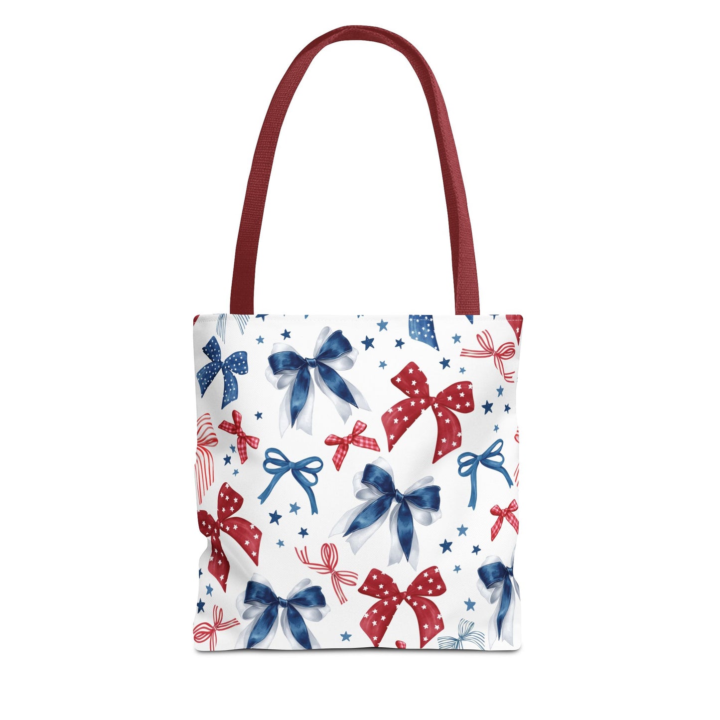 Patriotic Tote Bag with Bows, Versatile Shopping Bag, Holiday Gift Tote, Stylish All-Purpose Bag, Independence Day Accessory, Gift for Her