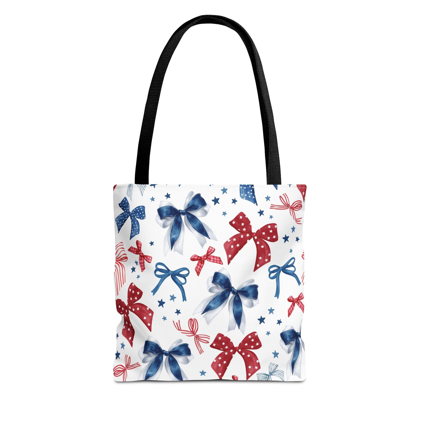Patriotic Tote Bag with Bows, Versatile Shopping Bag, Holiday Gift Tote, Stylish All-Purpose Bag, Independence Day Accessory, Gift for Her