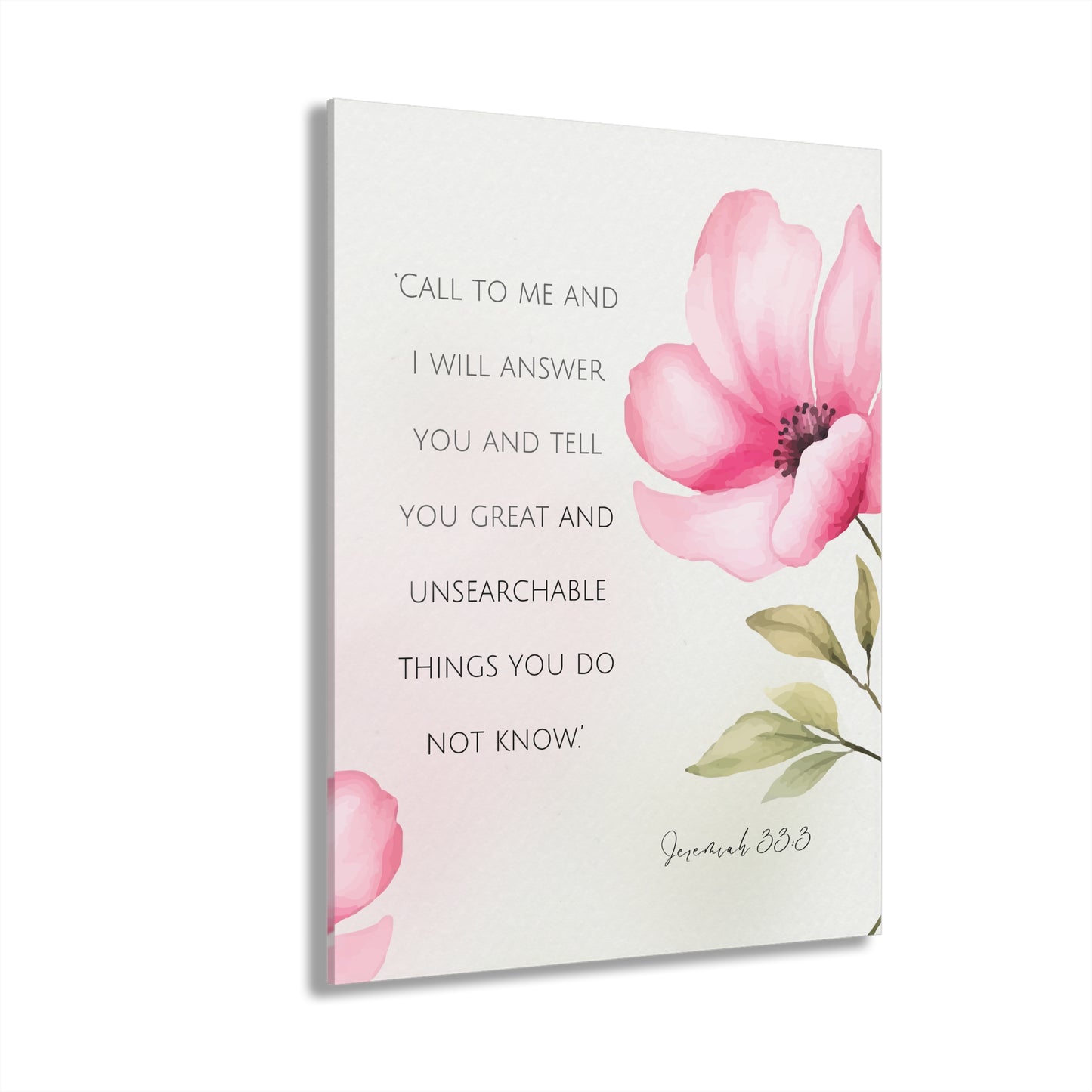 Floral Acrylic Print Wall Art, Inspirational Home Decor, Gift for Her, Modern Wall Art, Motivational Quote Print