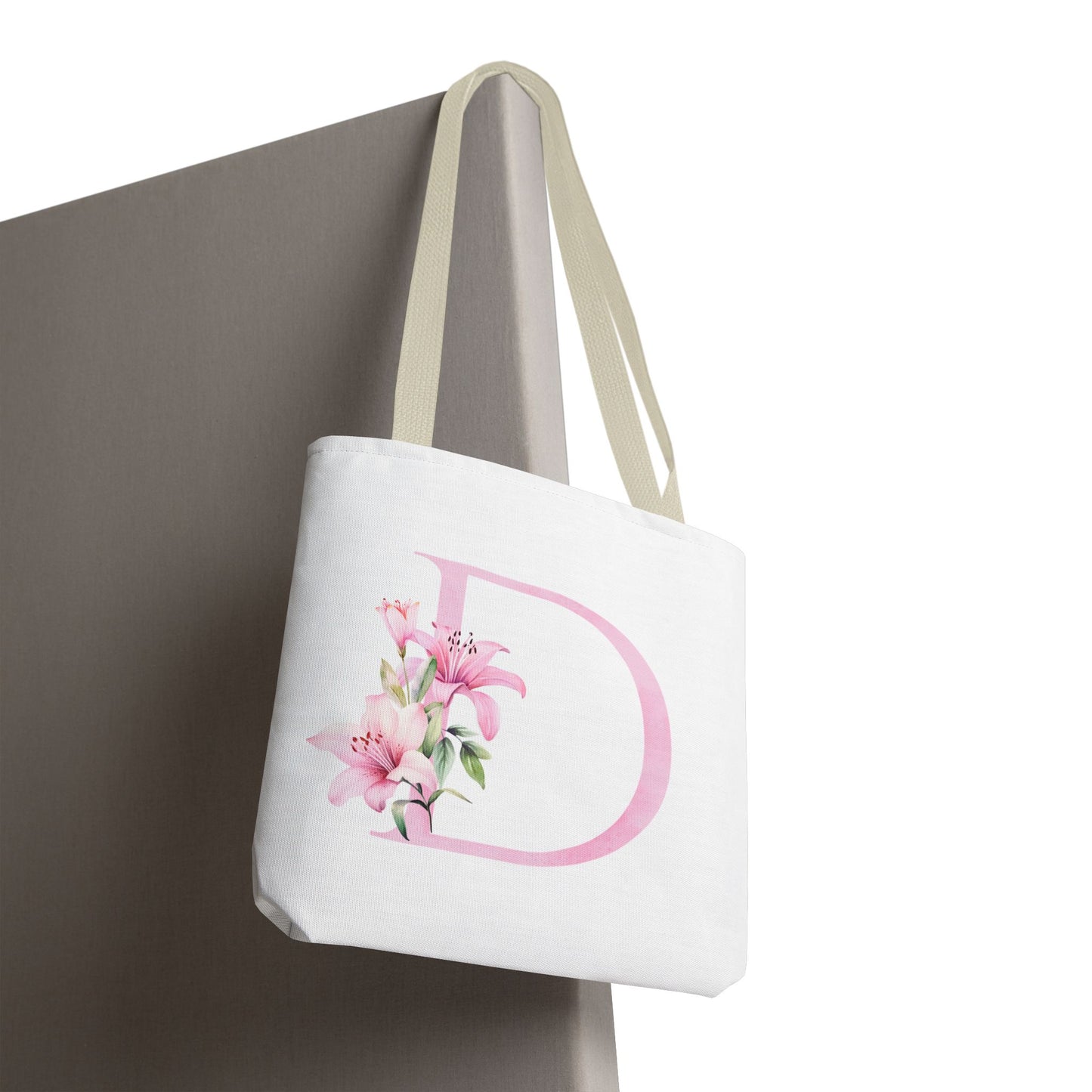 Personalized Floral Tote Bag, Custom Initial Tote, Eco-Friendly Shopping Bag, Gift for Her, Monogrammed Bag
