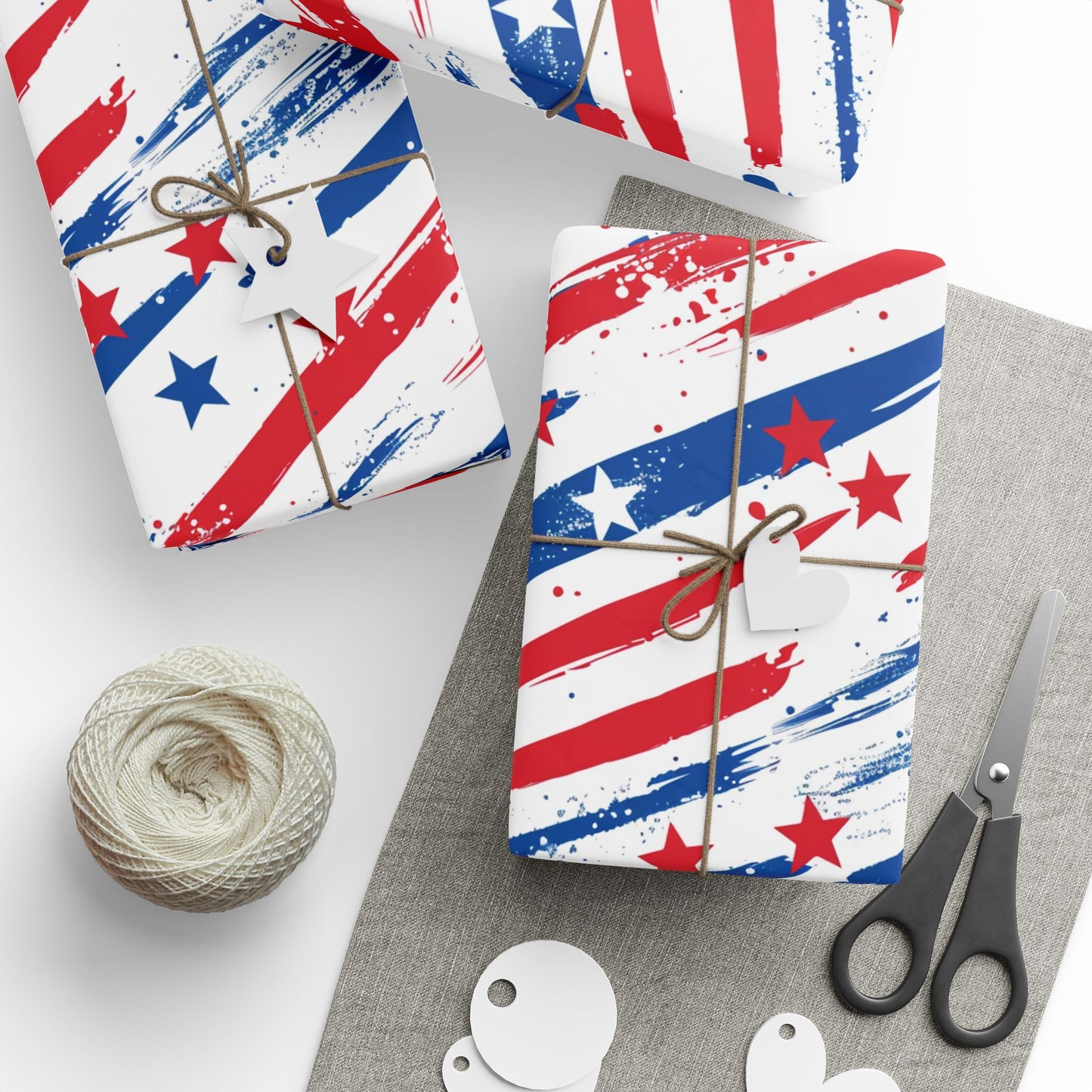 Patriotic Wrapping Paper - Celebratory Gift Wrap for Independence Day, Memorial Day, Veterans Day, Party Supplies, USA Decor