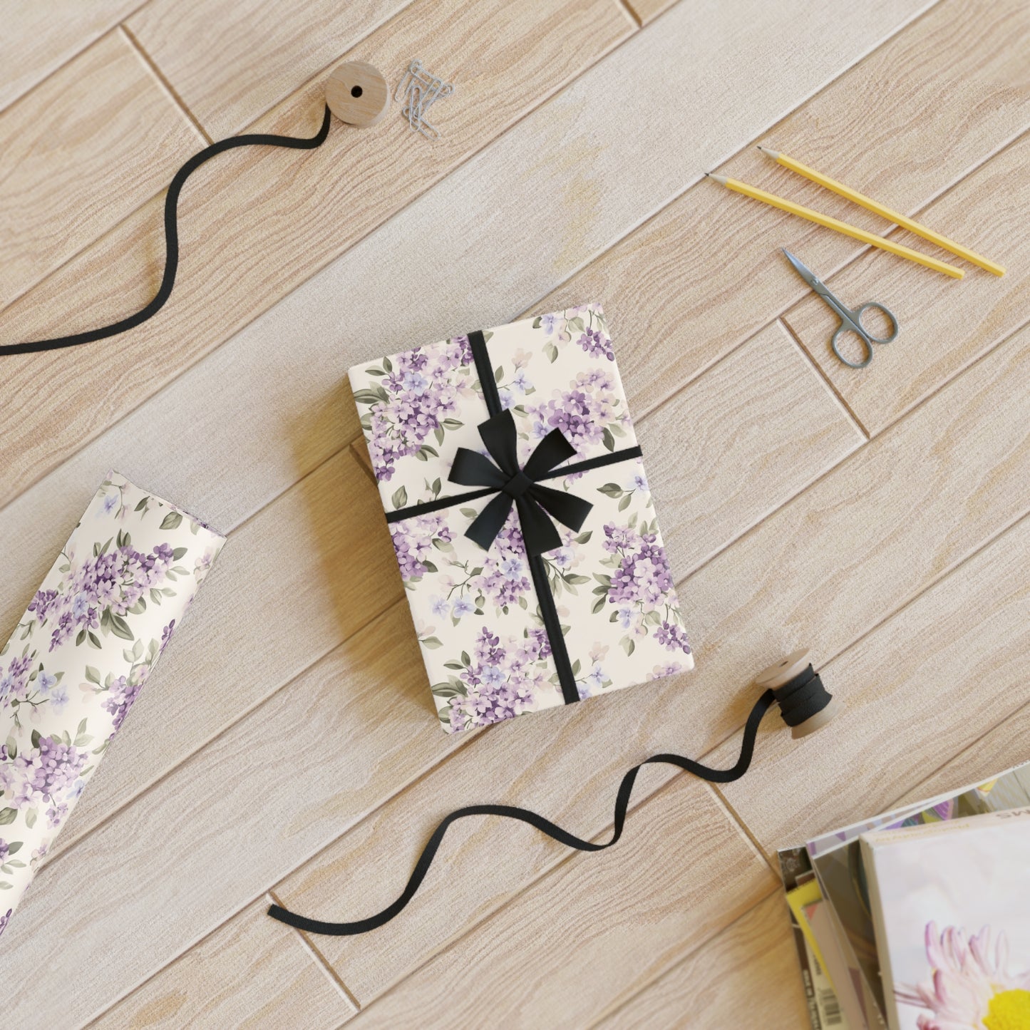 Floral Gift Wrapping Paper Roll, Elegant Floral Wrap for Birthdays, Weddings, Showers, Christmas Gifts, Eco-Friendly Wrapping