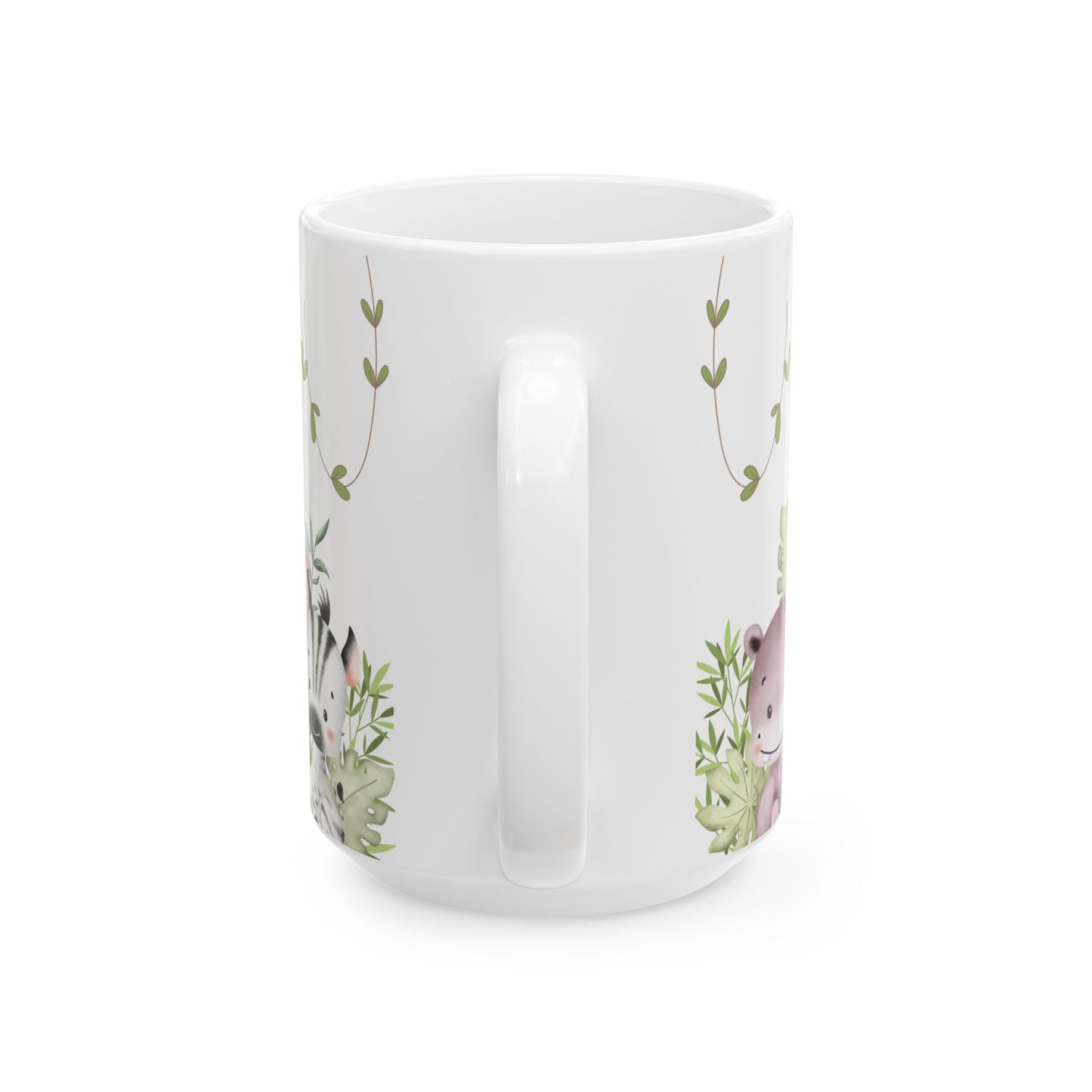 Happy Birthday Animal Friends Ceramic Mug - Cute 11oz & 15oz Coffee Cup for Kids