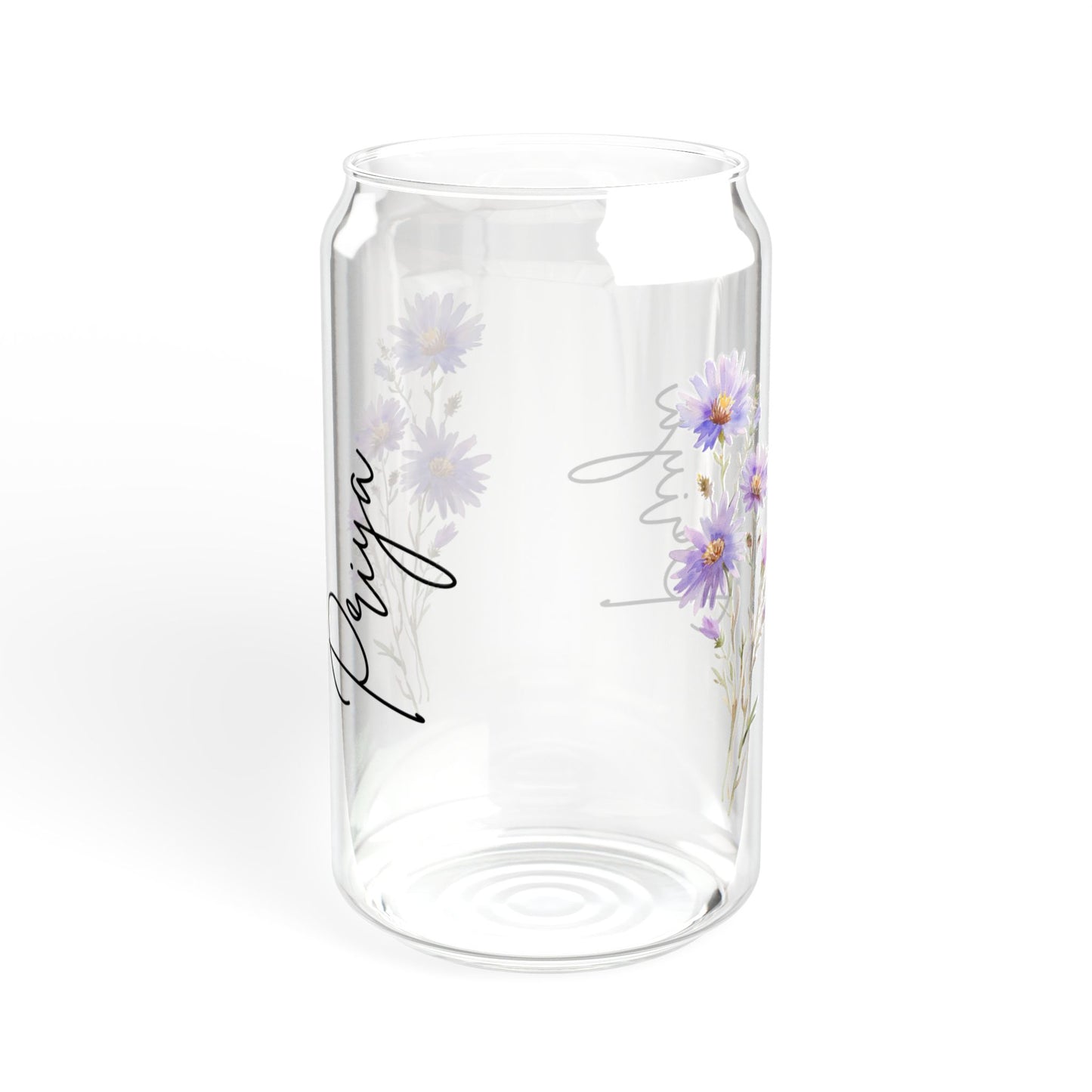 Floral Sipper Glass, 16oz Eco-Friendly Drinkware, Perfect for Garden Parties, Gifts for Nature Lovers, Reusable Water Bottle