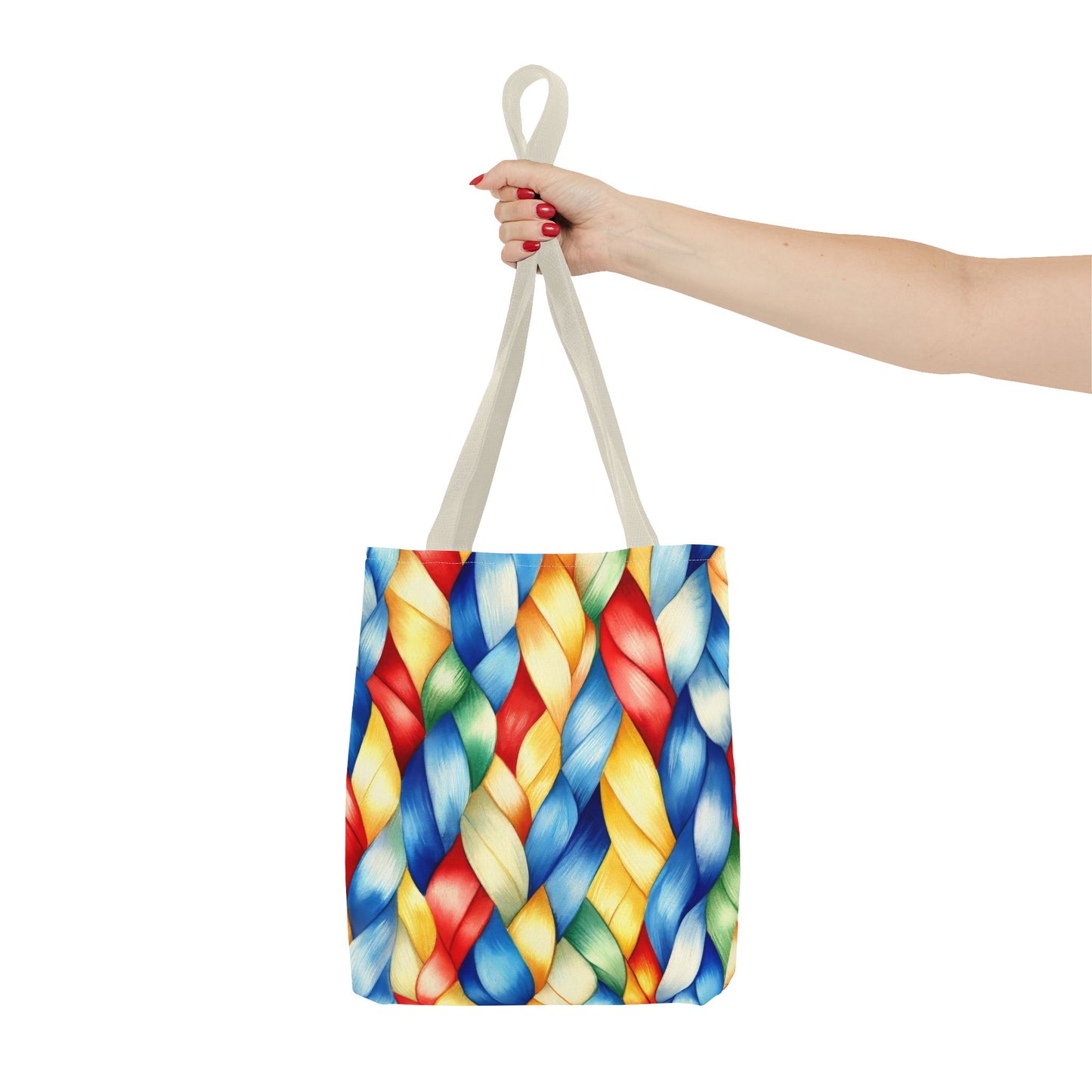 Colorful Woven Tote Bag - Vibrant Art Print, Eco-Friendly Carry-All, Shopping Bag, Beach Bag, Gift for Friends