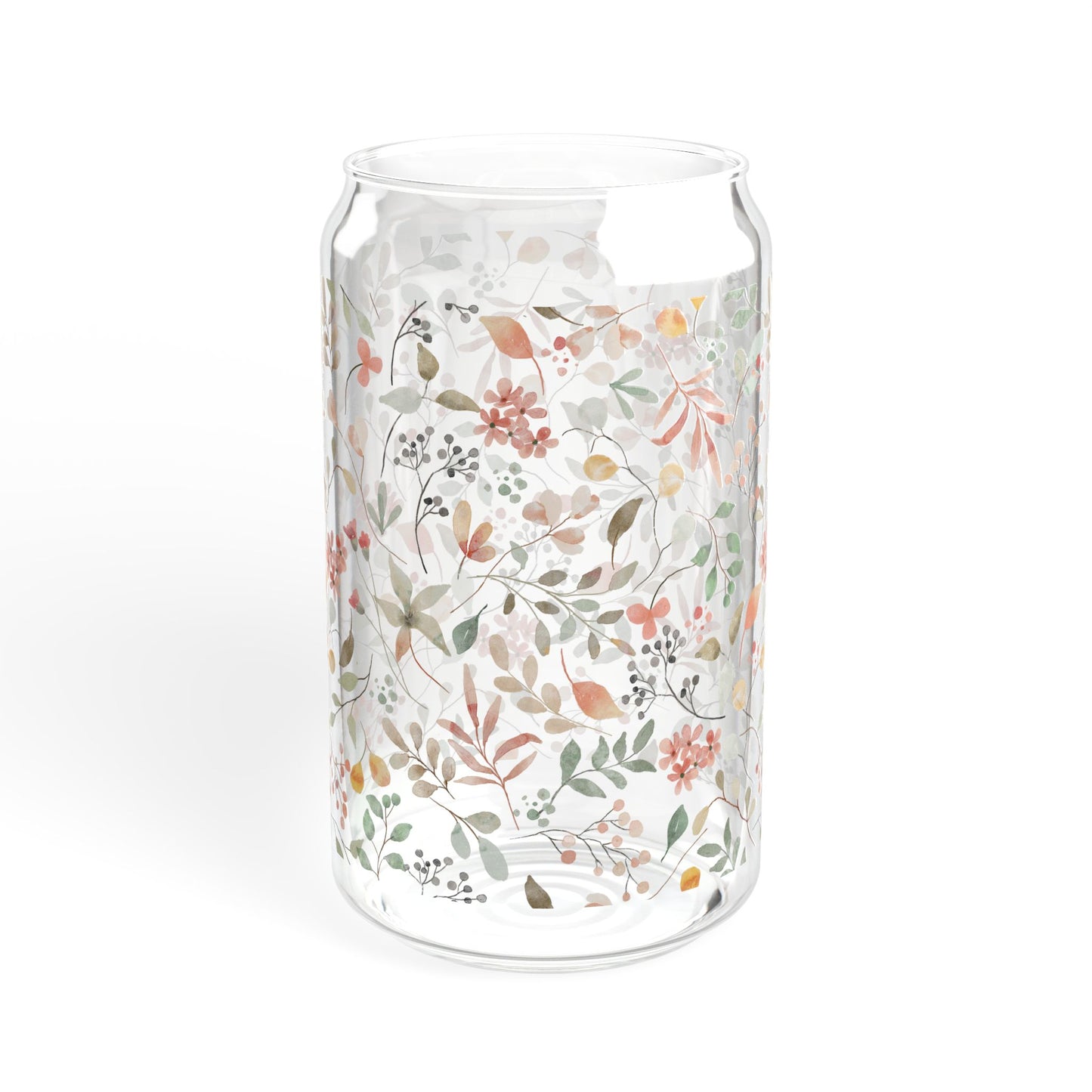 Floral Sipper Glass, 16oz Water Bottle, Eco-Friendly Drinkware, Botanical Straw Jar, Gift for Garden Lovers, Party Essential
