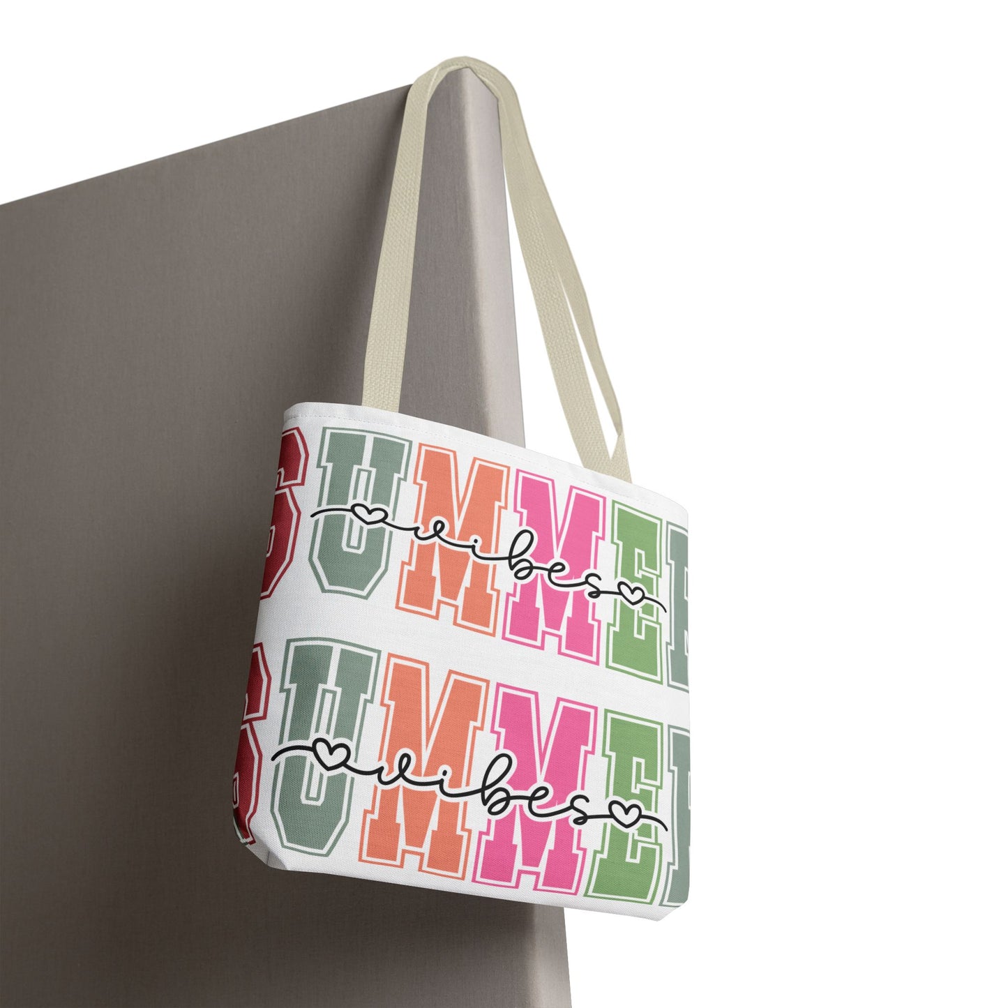 Colorful Summer Vibes Tote Bag, Beach Bag, Shopping Tote, Eco-Friendly Carryall, Vacation Essentials