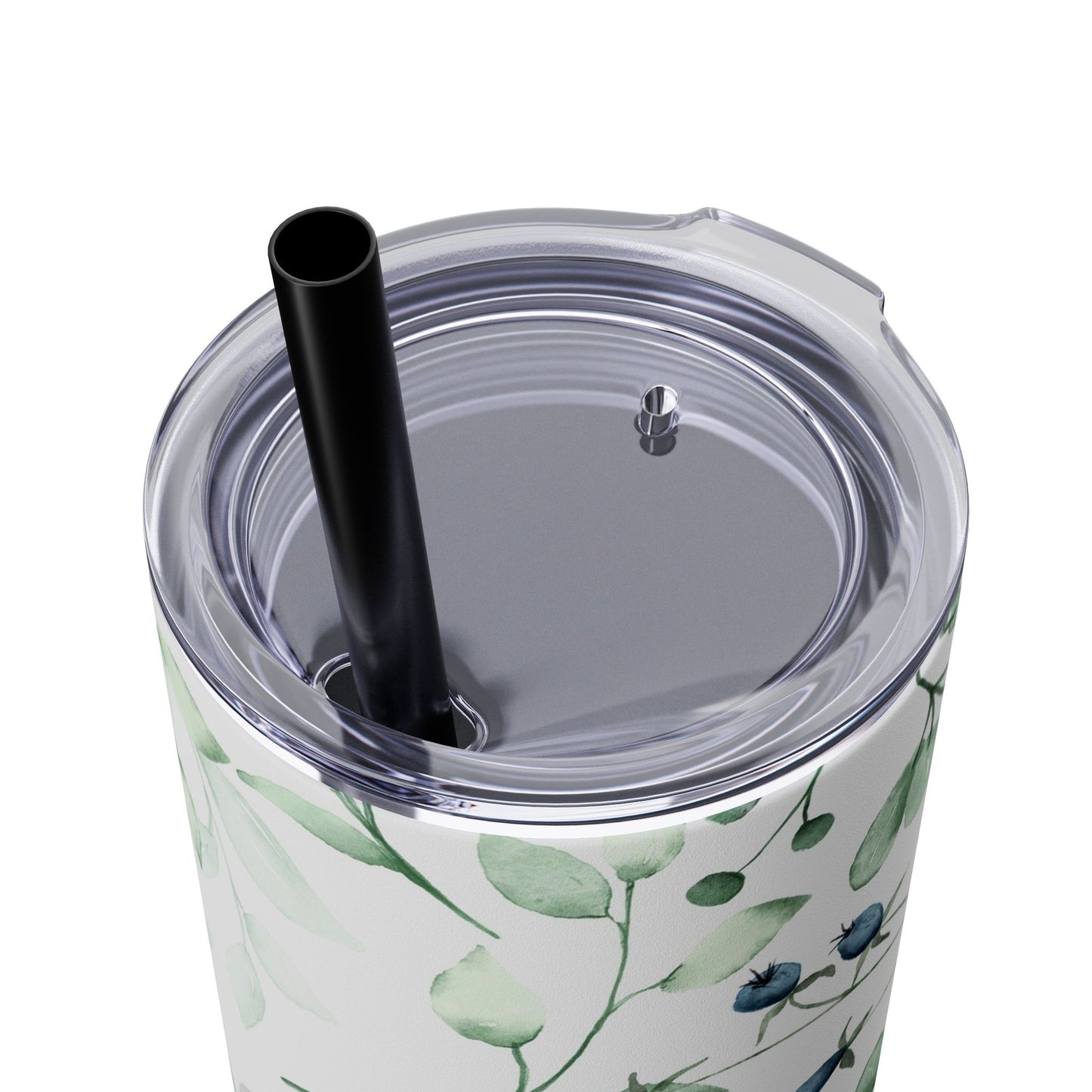 Floral Skinny Tumbler, 20oz Stainless Steel Travel Mug, Eco-Friendly Drinkware, Gift for Her, Summer Hydration, Botanical Design