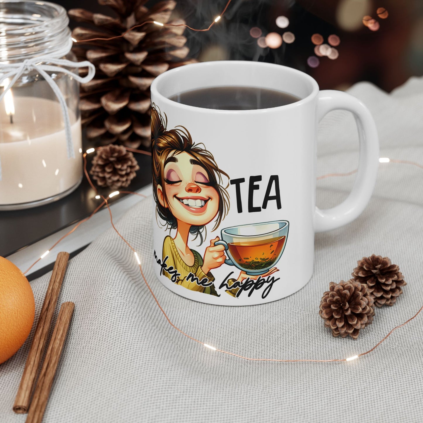 Whimsical Ceramic Mug for Coffee Lovers, Unique Gift Idea, Cute Artwork, Everyday Use, Fun Home Decor