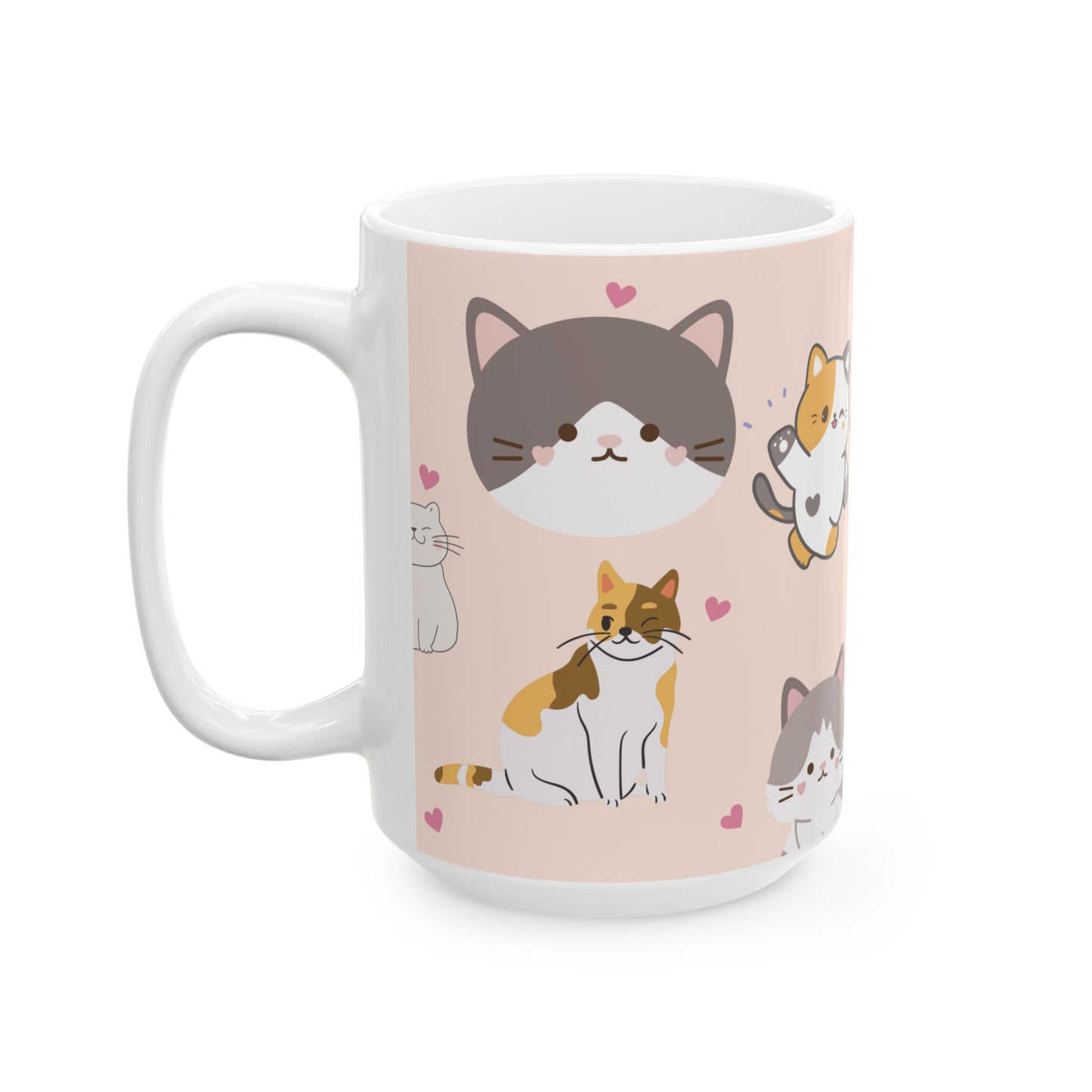 Cute Cat Lover Ceramic Mug - Adorable Animal Design for Coffee & Tea