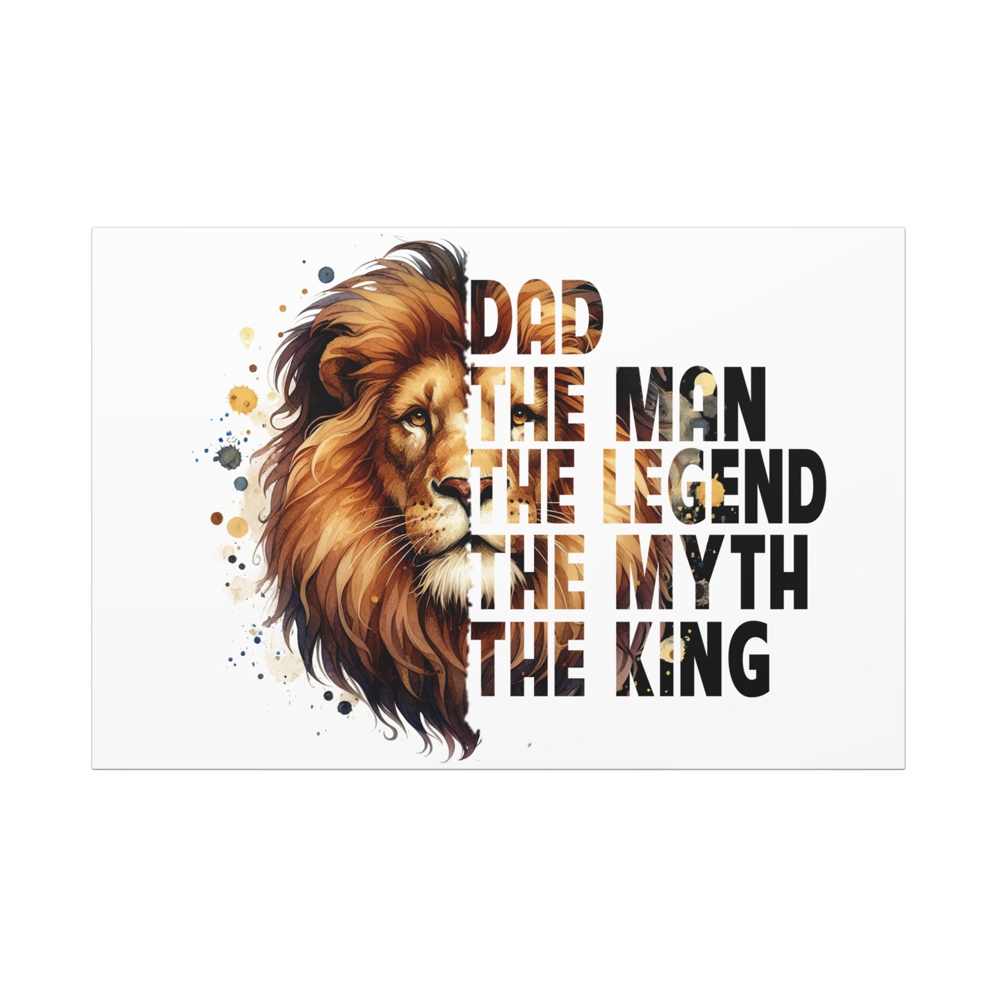 Canvas Wall Art, Inspirational Dad Lion Decor, Gift for Father's Day, Home Decor Print, Unique Art for Family