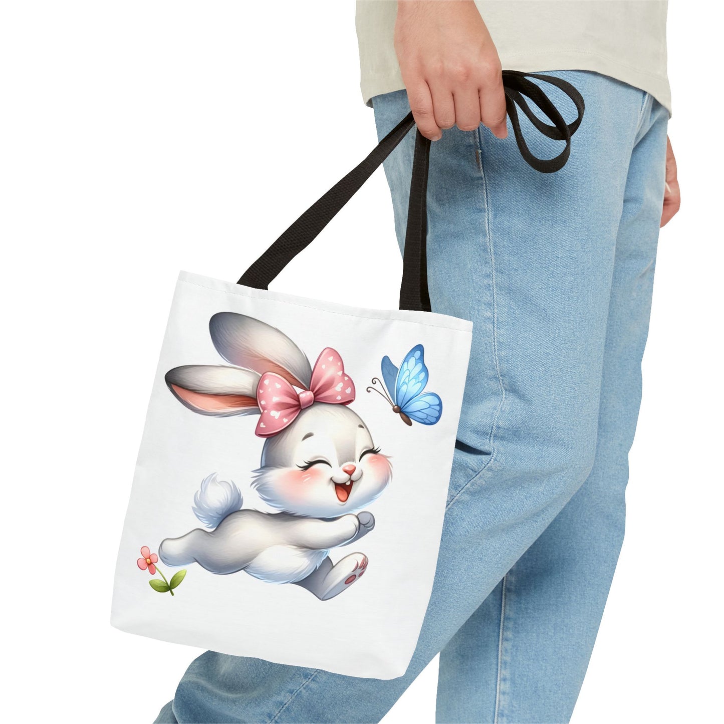 Cute Bunny Tote Bag - Stylish, Practical, Spring Decor, Easter Gift, Floral Shopping