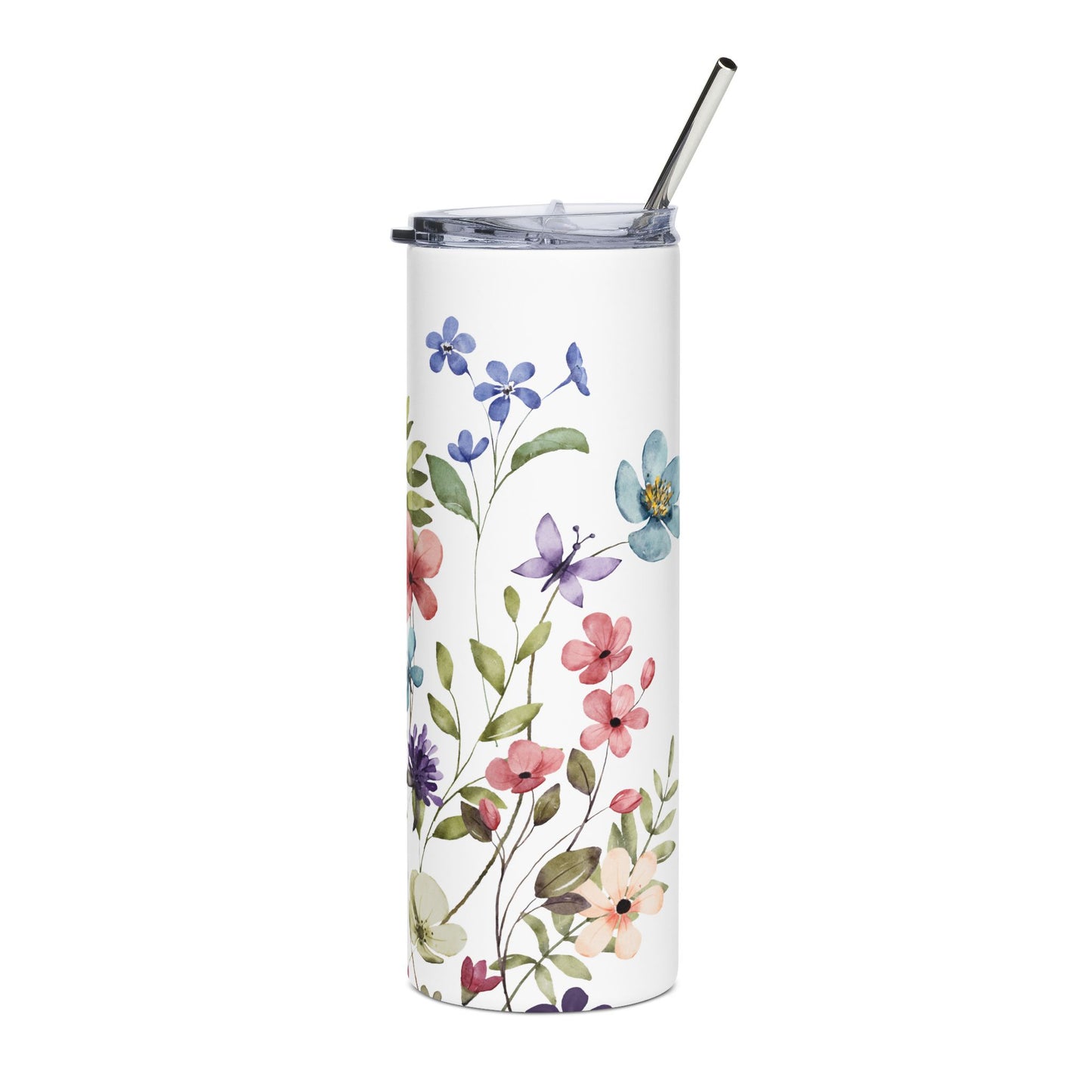 Floral Stainless Steel Tumbler - 20oz, Eco-Friendly Drinkware, Travel Mug, Gift for Her, Summer Beverage Holder, Floral Design