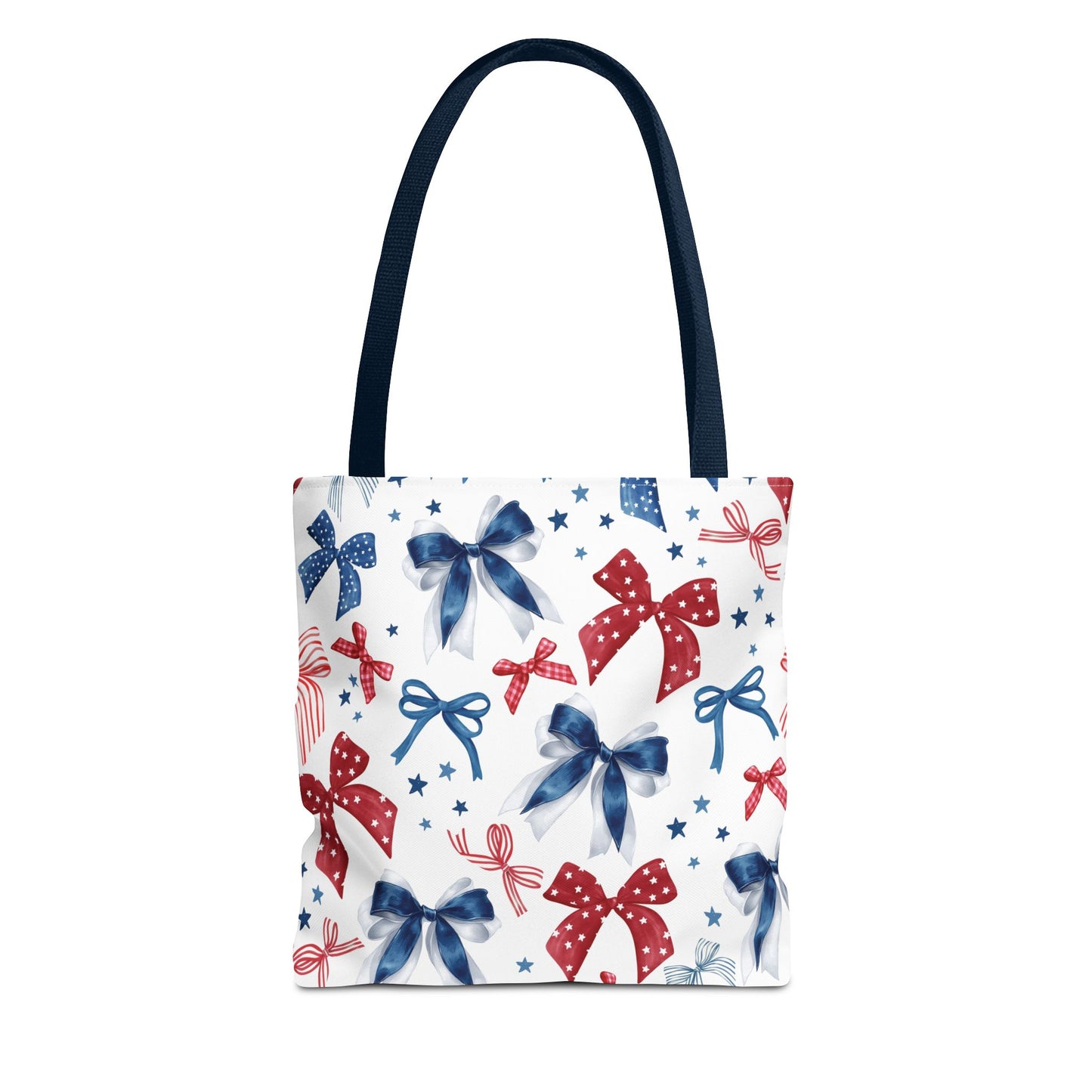 Patriotic Tote Bag with Bows, Versatile Shopping Bag, Holiday Gift Tote, Stylish All-Purpose Bag, Independence Day Accessory, Gift for Her
