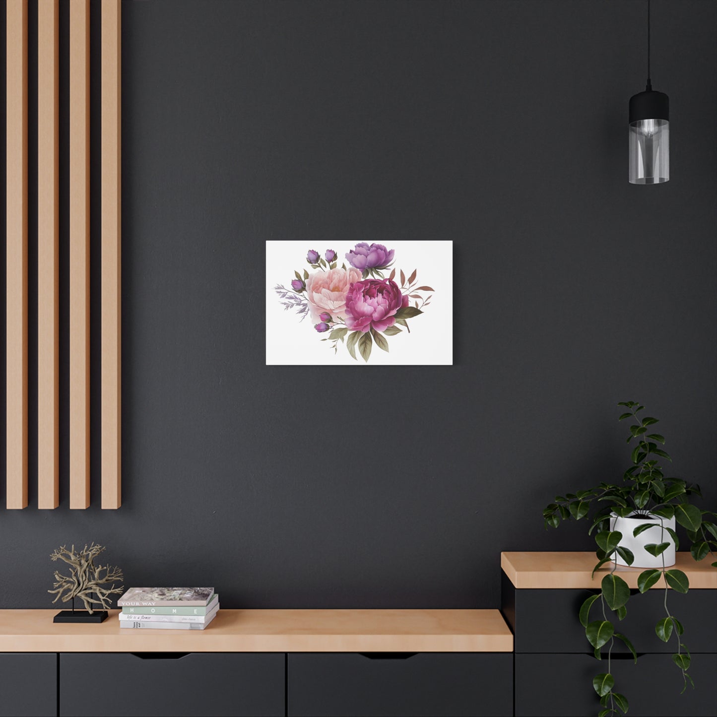 Floral Wall Art Canvas, Home Decor, Gift for Her, Peony Art, Living Room Decoration, Mothers Day