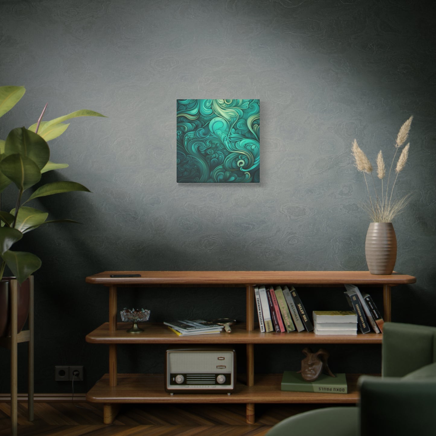 Artistic Stretched Canvas Wall Art, Modern Home Décor, Abstract Swirl Design, Living Room Decoration, Unique Gift for Art Lovers