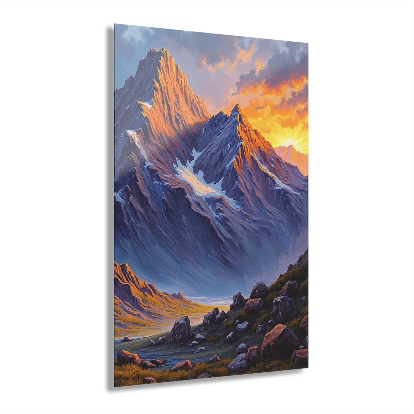 Nature-Inspired Acrylic Print Wall Art, Mountain Landscape Decor, Home Office Artwork, Gift for Nature Lovers, Scenic Decor