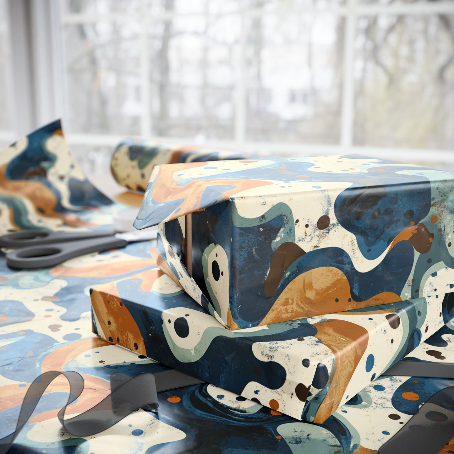 Artistic Wrapping Paper, Colorful Gift Wrap, Modern Decorative Paper, Unique Present Cover, Creative Packaging Solution