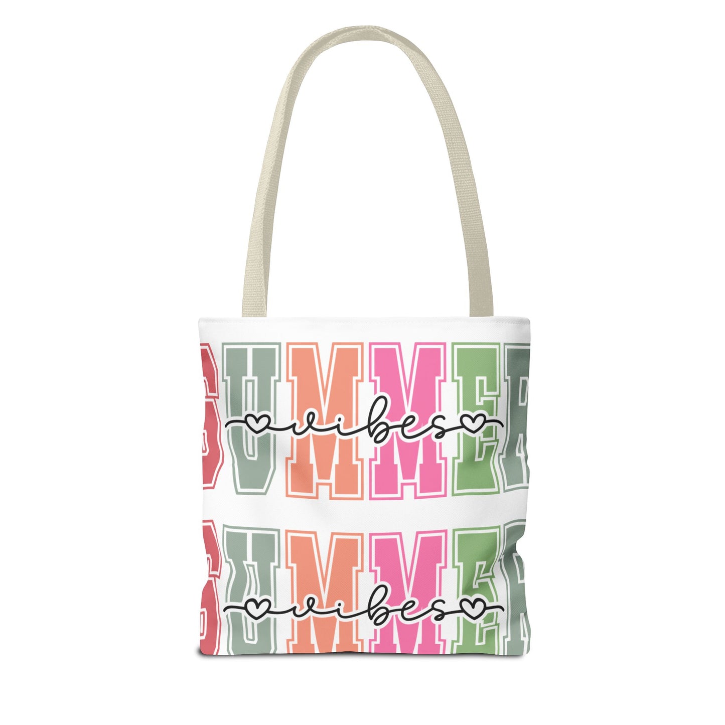 Colorful Summer Vibes Tote Bag, Beach Bag, Shopping Tote, Eco-Friendly Carryall, Vacation Essentials