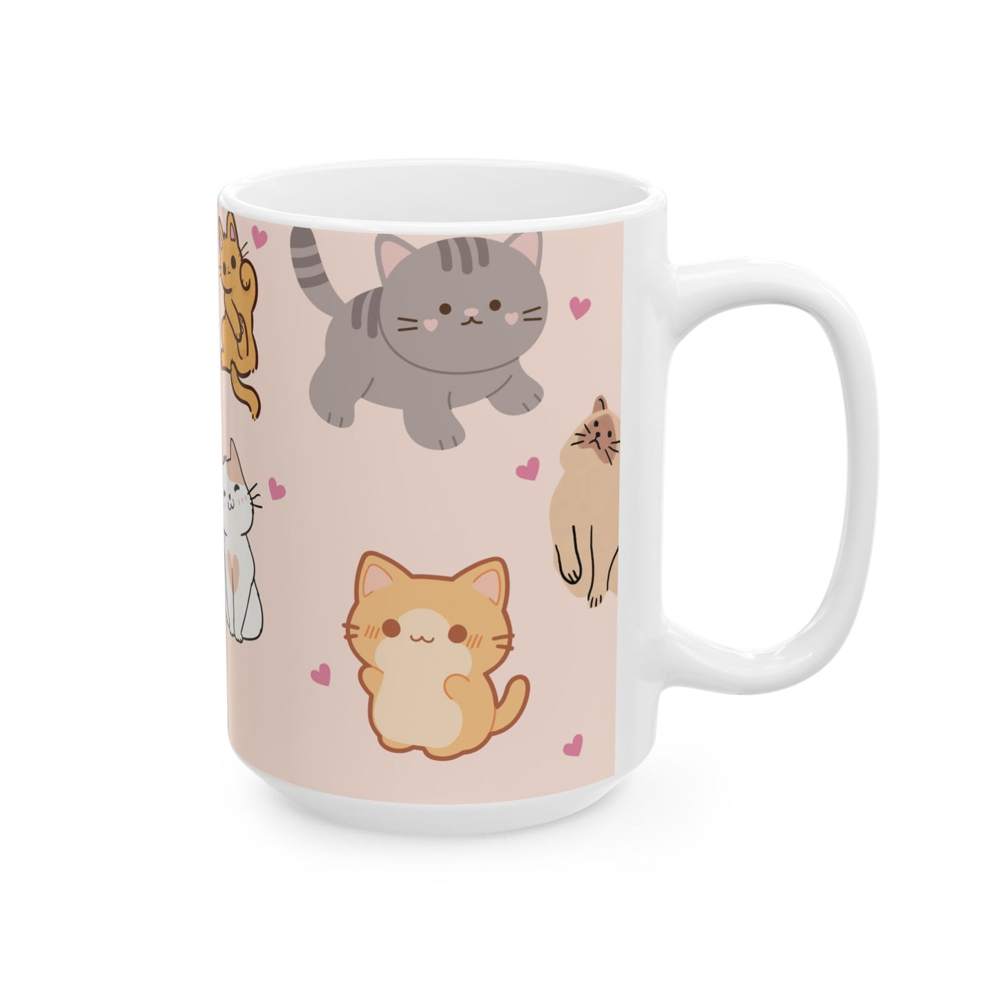 Cute Cat Lover Ceramic Mug - Adorable Animal Design for Coffee & Tea