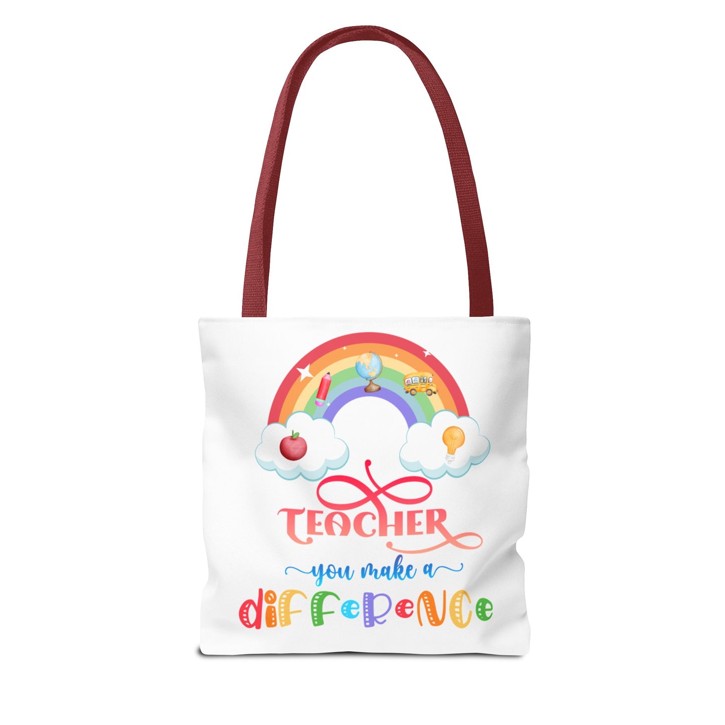Teacher Appreciation Tote Bag, Inspirational Gift for Educators, Rainbow Design, School Bag, End of Year Present, Birthday Gift