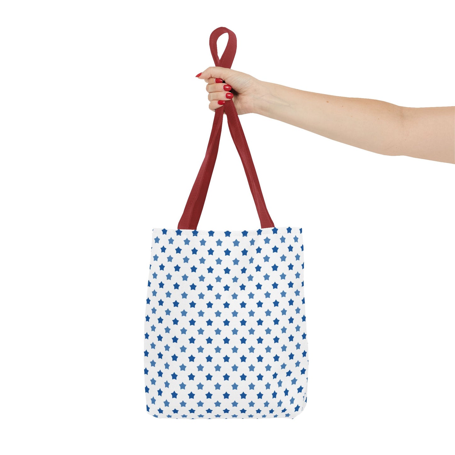 Blue Star Pattern Tote Bag, Stylish Reusable Tote, Shopping Bag, Beach Bag, Gift for Her, Eco-Friendly Accessories