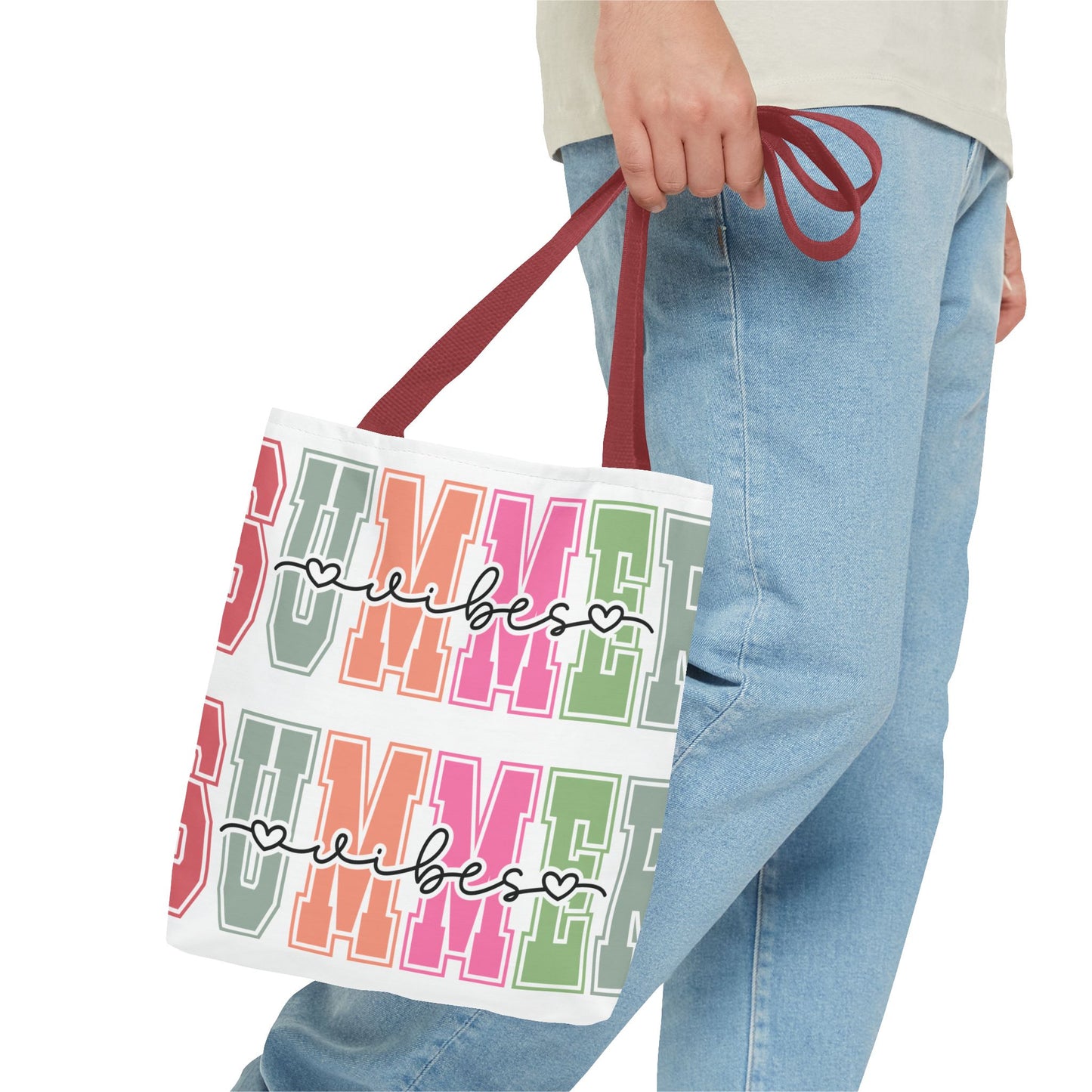 Colorful Summer Vibes Tote Bag, Beach Bag, Shopping Tote, Eco-Friendly Carryall, Vacation Essentials