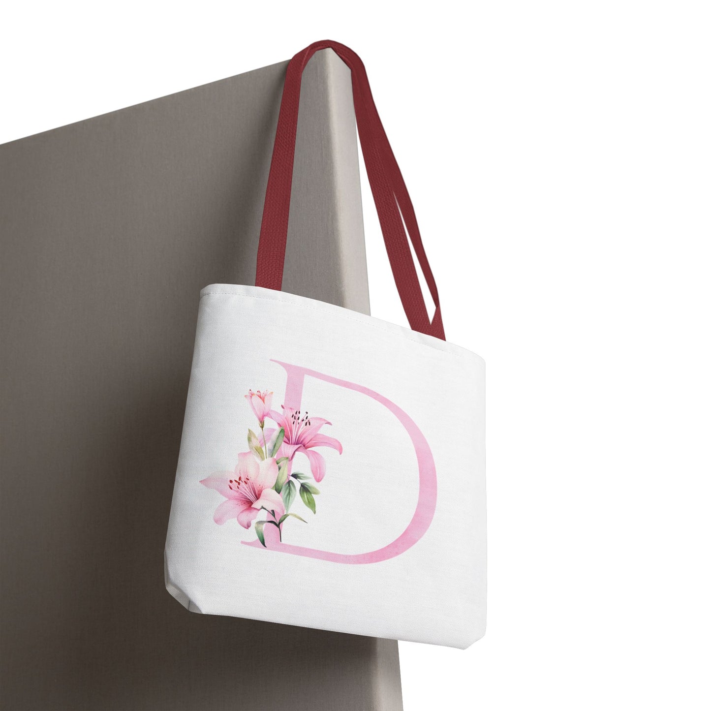 Personalized Floral Tote Bag, Custom Initial Tote, Eco-Friendly Shopping Bag, Gift for Her, Monogrammed Bag