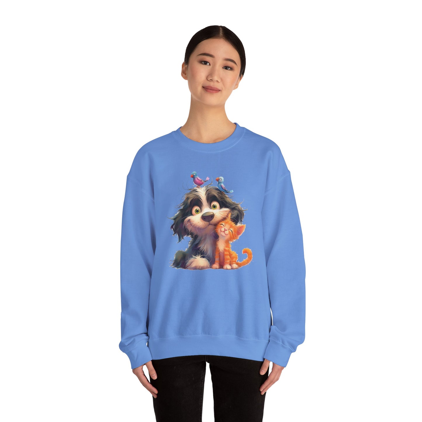 Cozy Pet Lovers Sweatshirt, Cute Animal Crewneck, Gift for Cat Dog Mom, Funny Pet Sweatshirt, Relaxed Fit Unisex Top