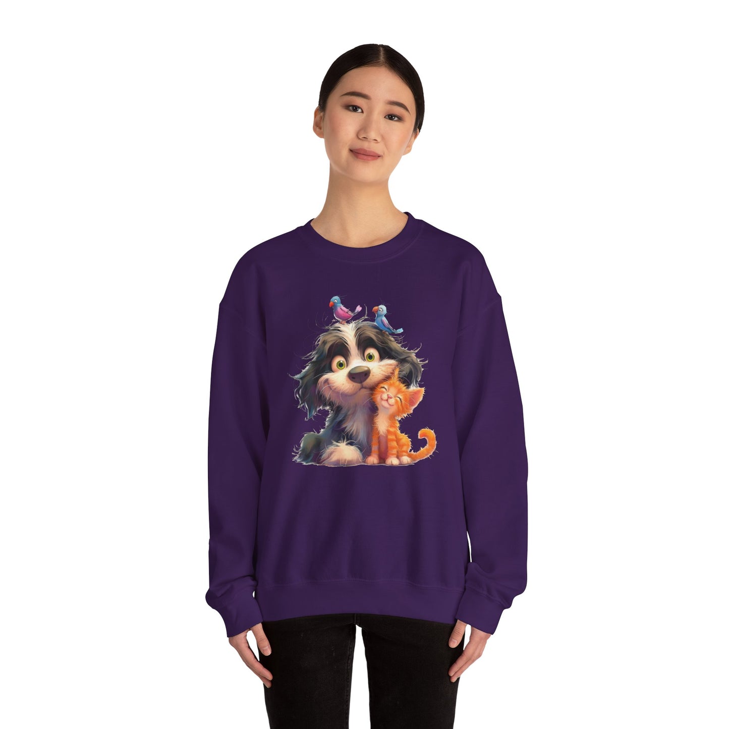 Cozy Pet Lovers Sweatshirt, Cute Animal Crewneck, Gift for Cat Dog Mom, Funny Pet Sweatshirt, Relaxed Fit Unisex Top